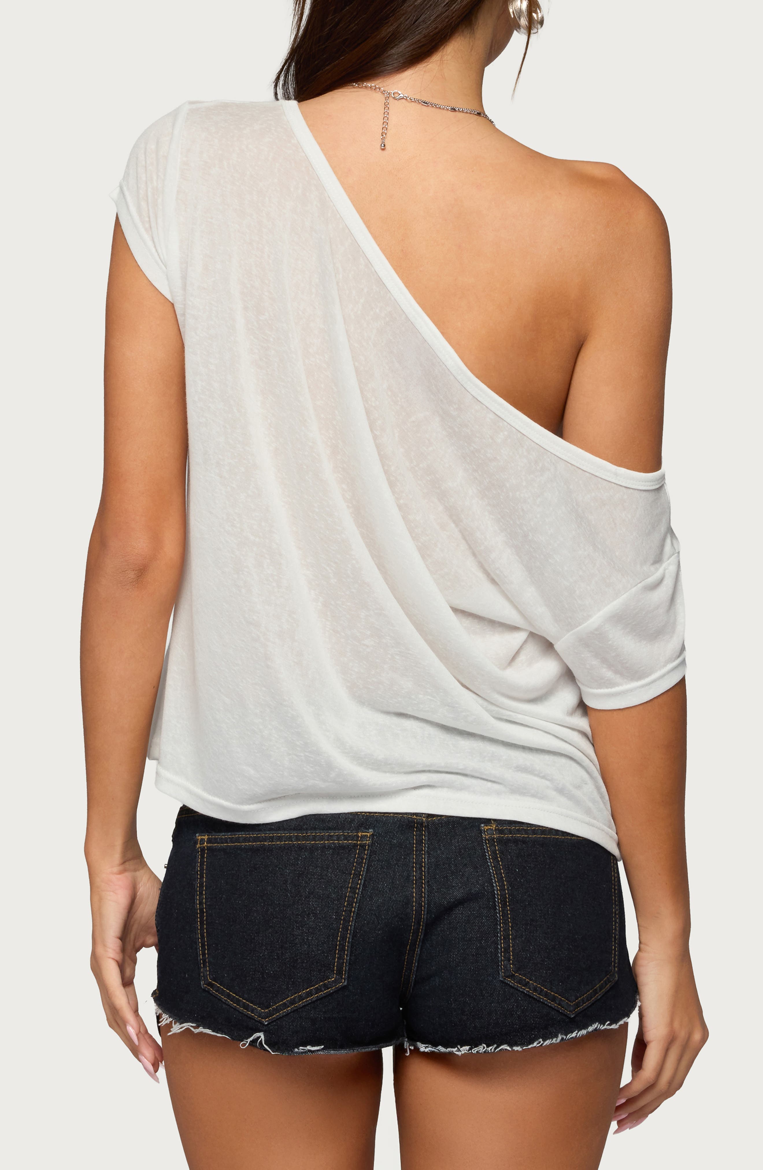 Amora Semisheer One-Shoulder Top - image 2