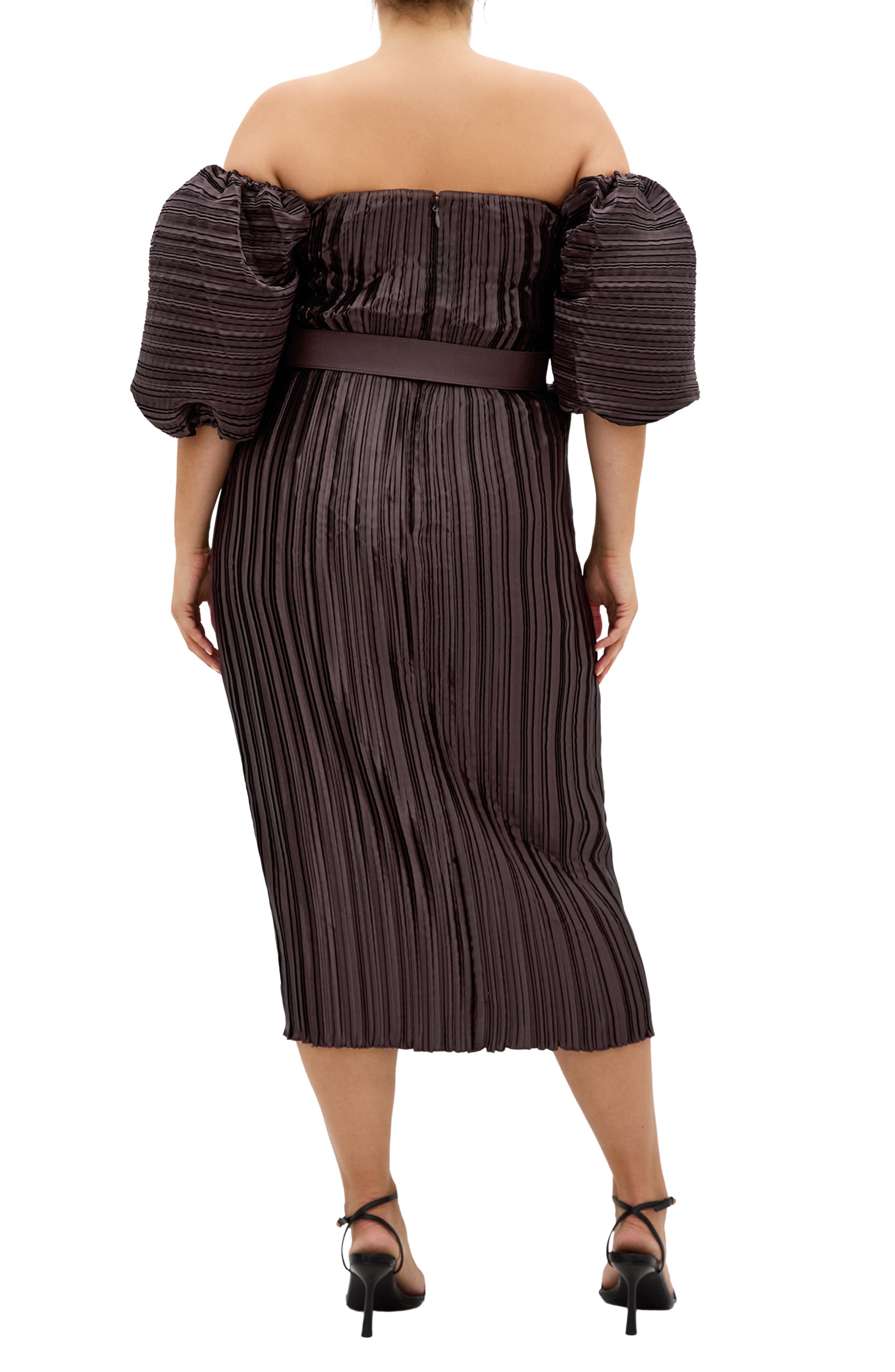 Krista Off the Shoulder Midi Dress - image 2