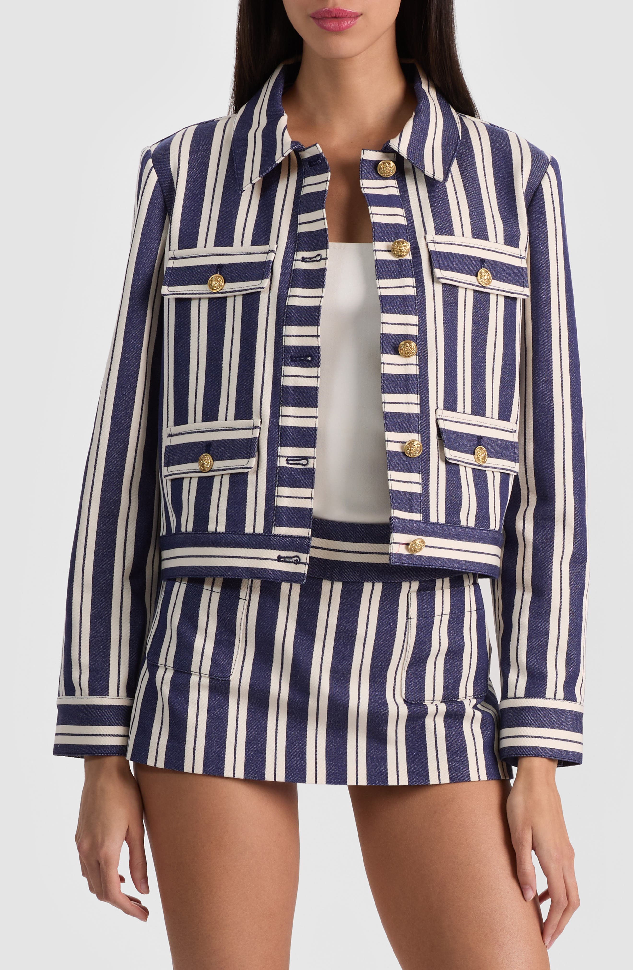 Alex Stripe Boxy Jacket - image 1