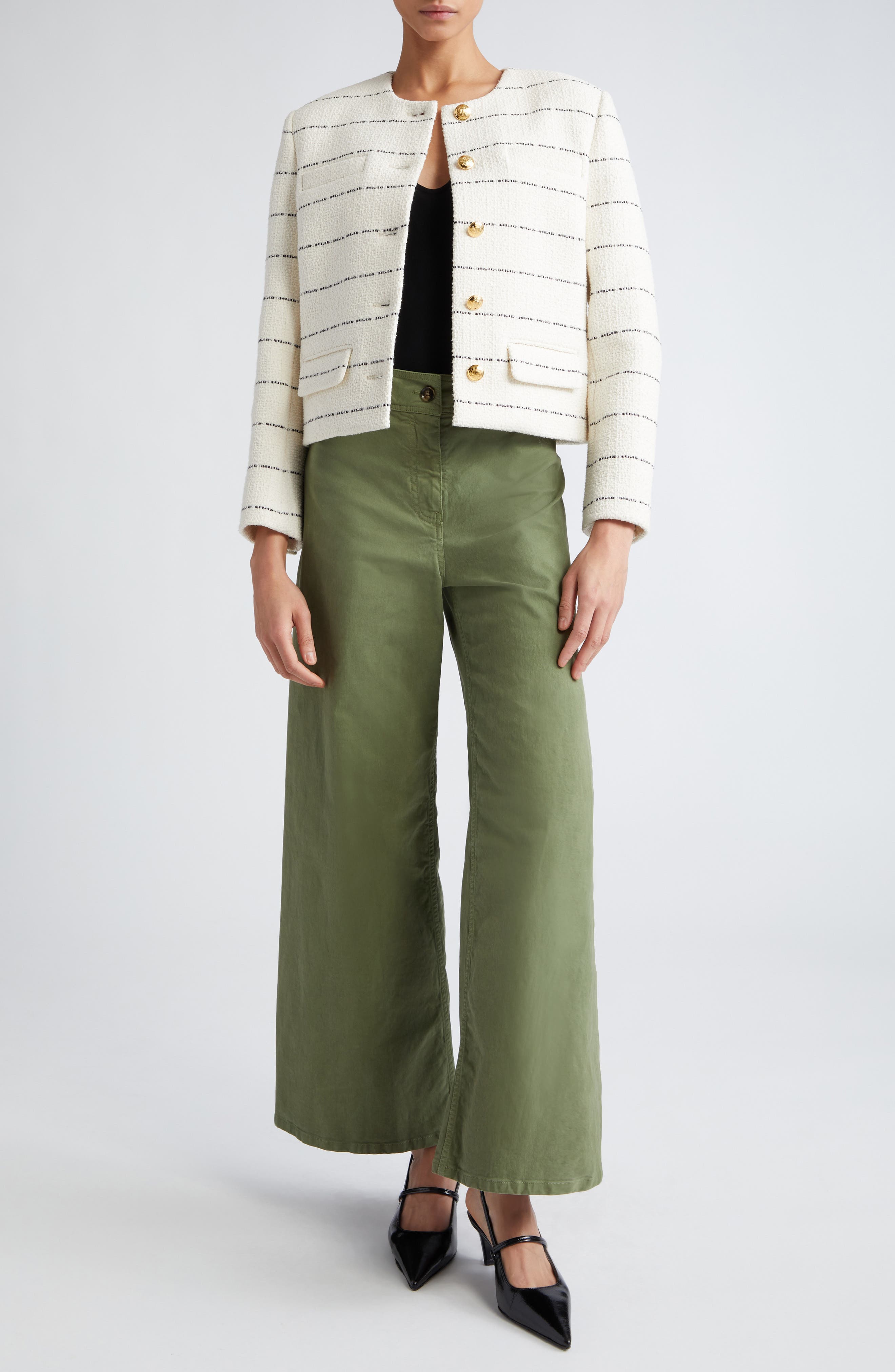 Paige Stripe Cotton Blend Jacket - image 2