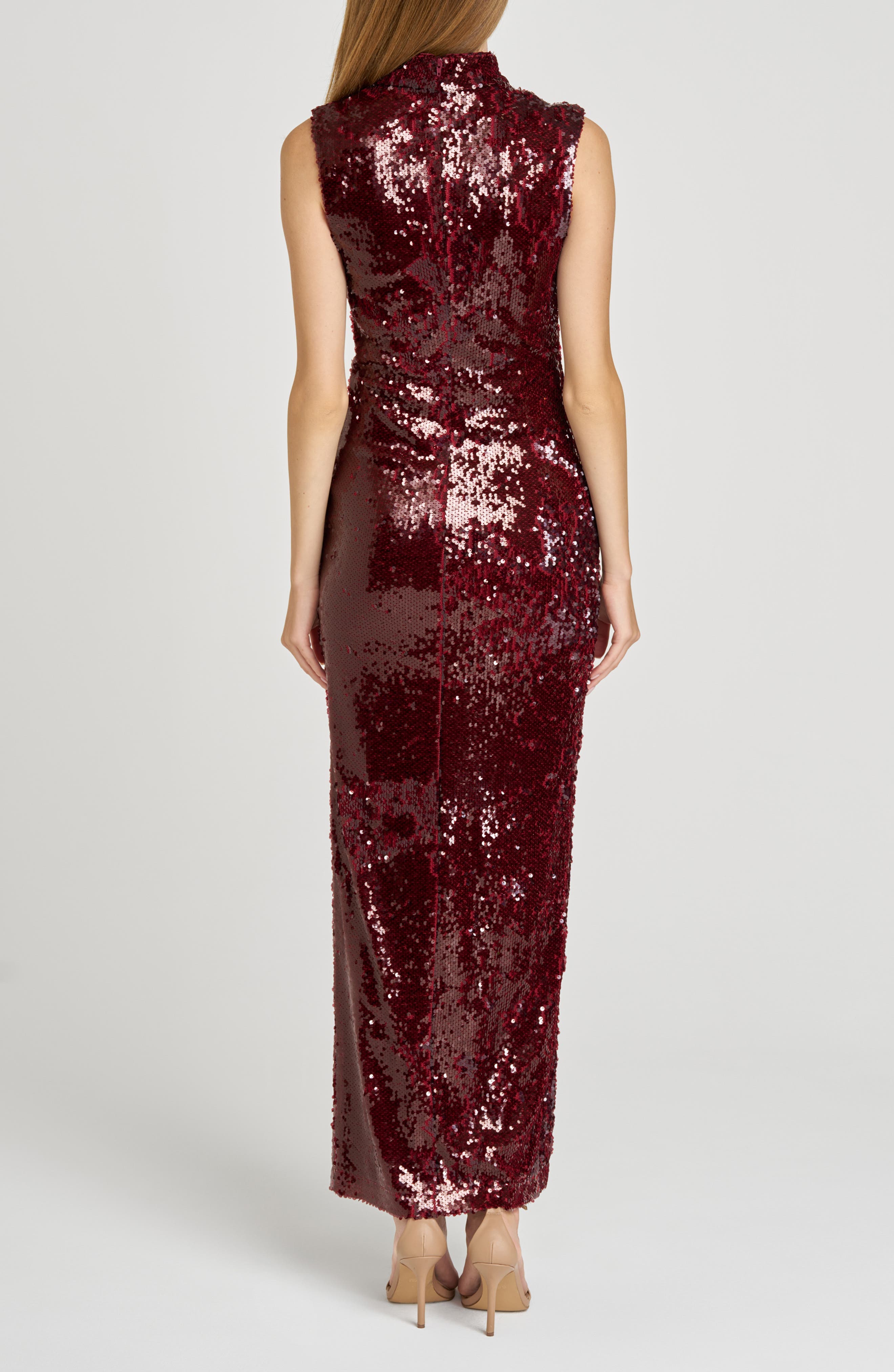 Ivy Sequin Mock Neck Sleeveless Sheath Cocktail Dress - image 2