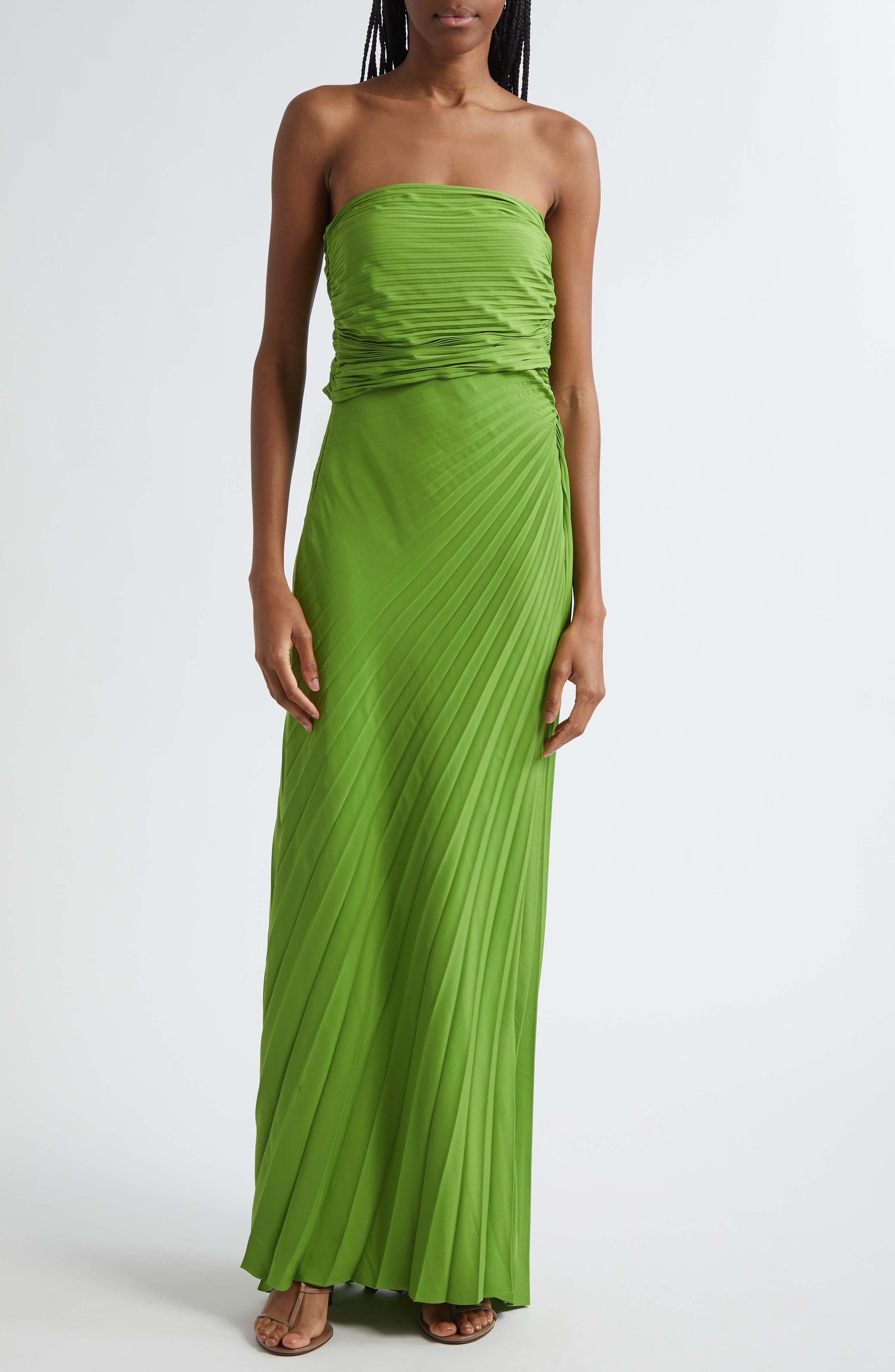 Bianca Pleated Strapless Gown - image 3