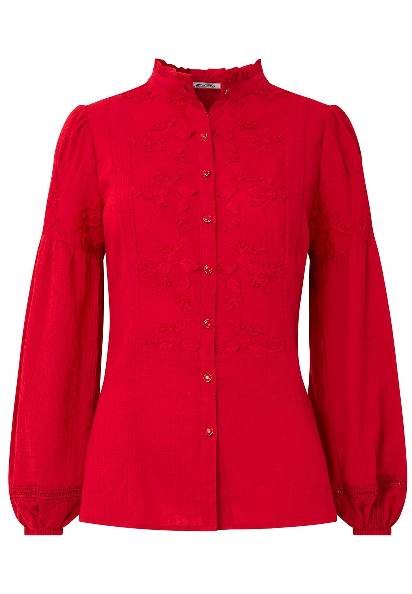 Long Balloon Sleeve Embroidered Blouse - image 2