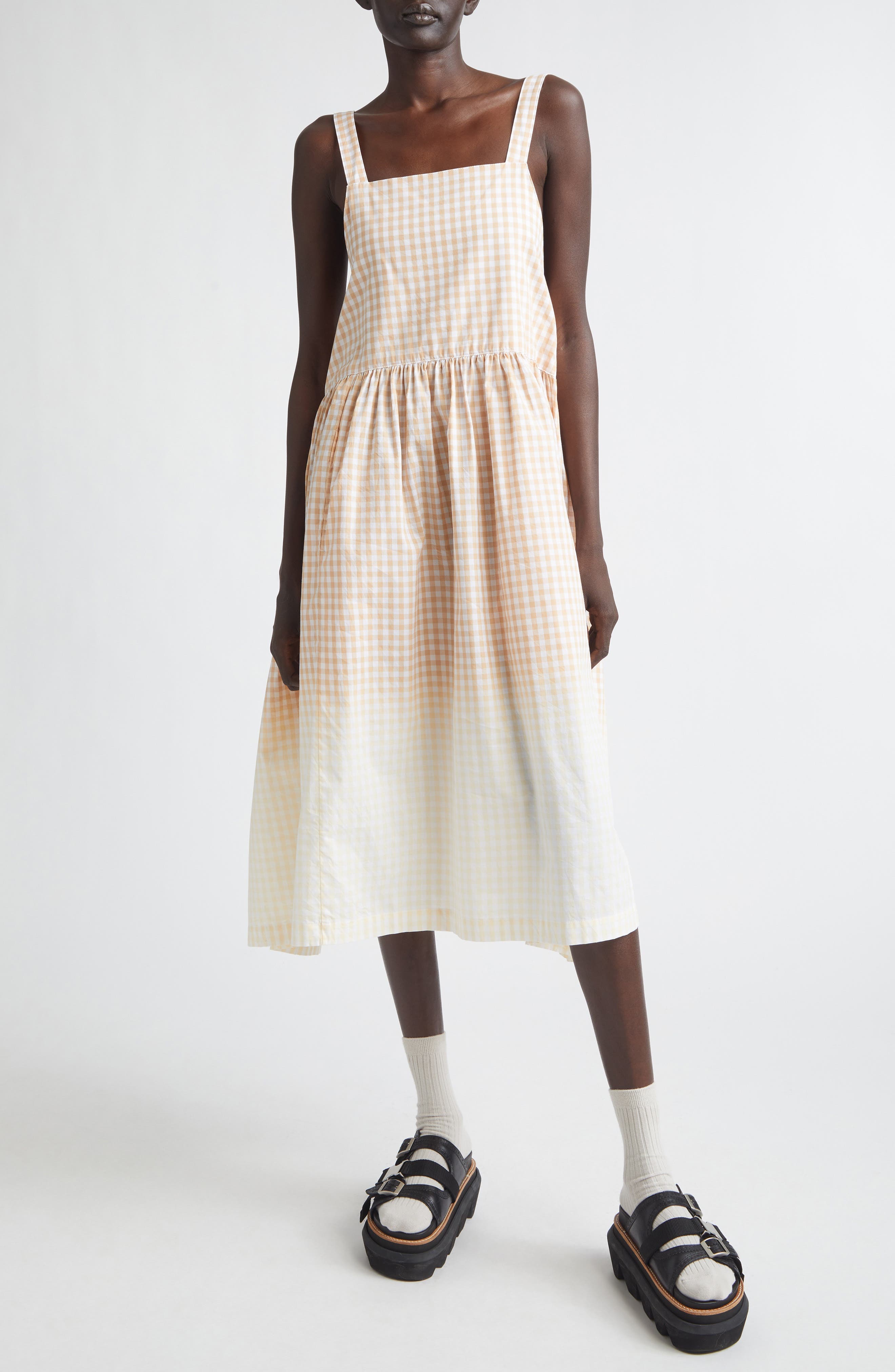 Degrade Gingham Cotton Poplin Dress - image 1