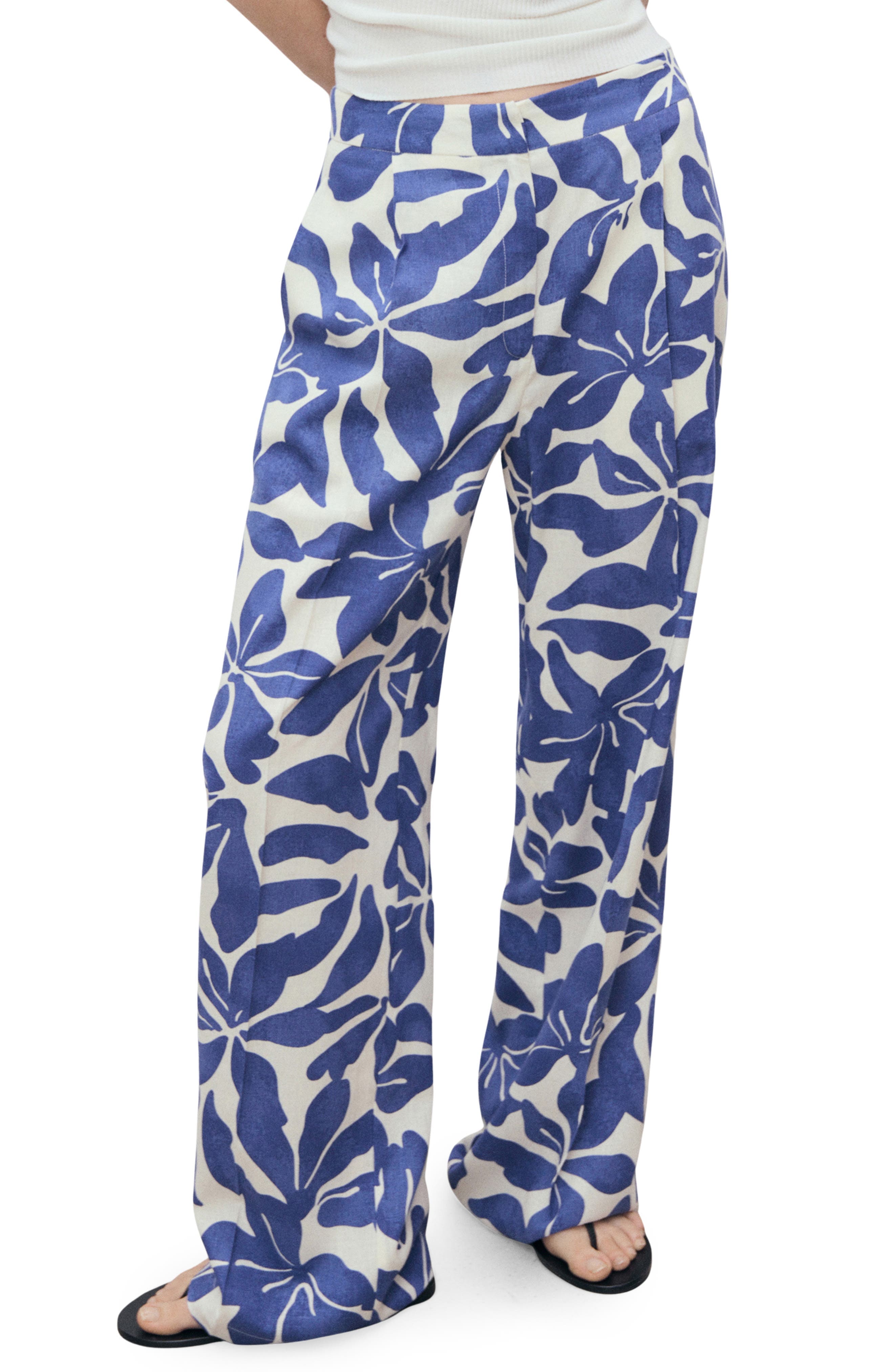 Floral Print Straight Leg Pants - image 1