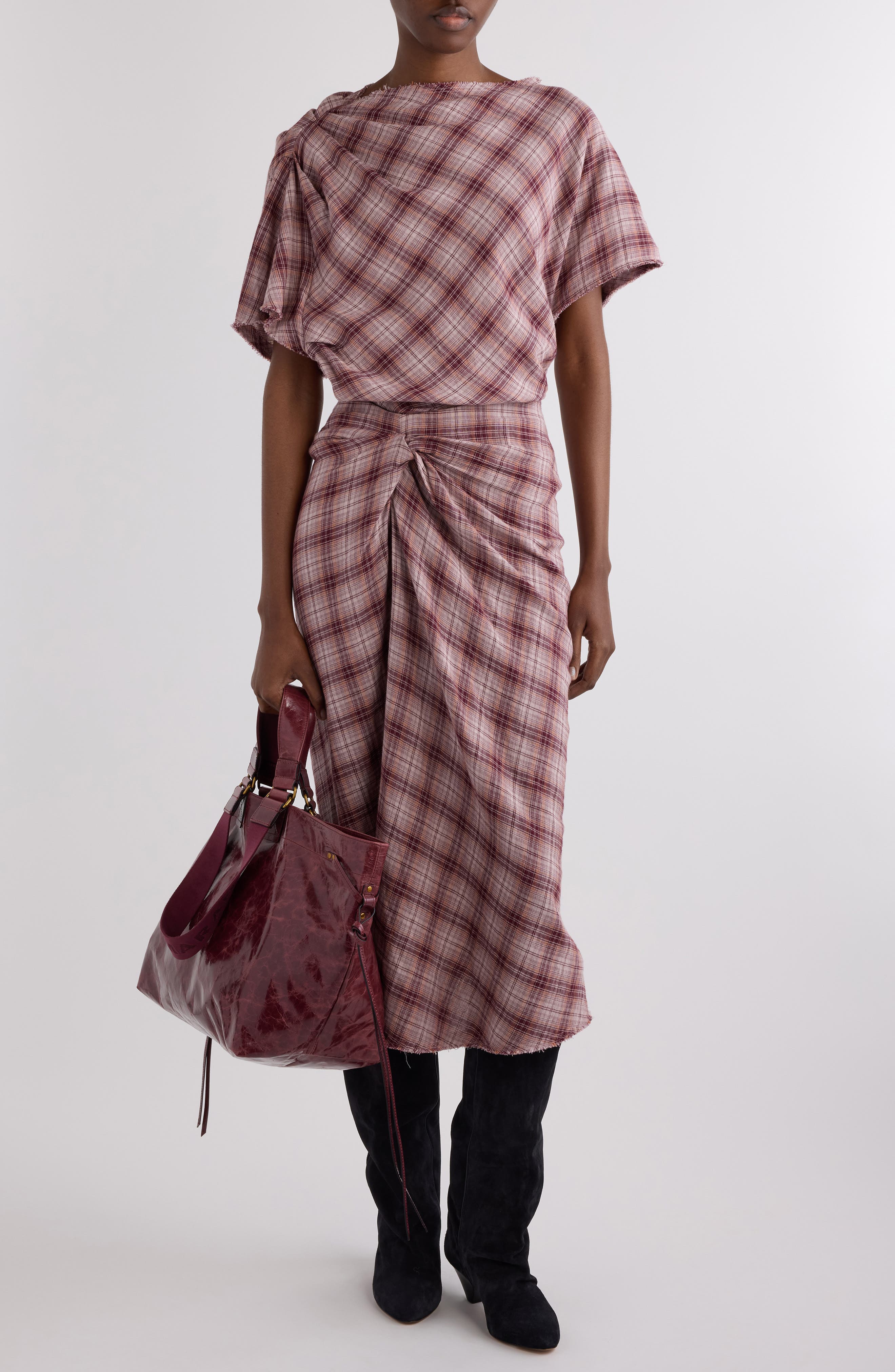 Nicole Plaid Cotton Skirt - image 2