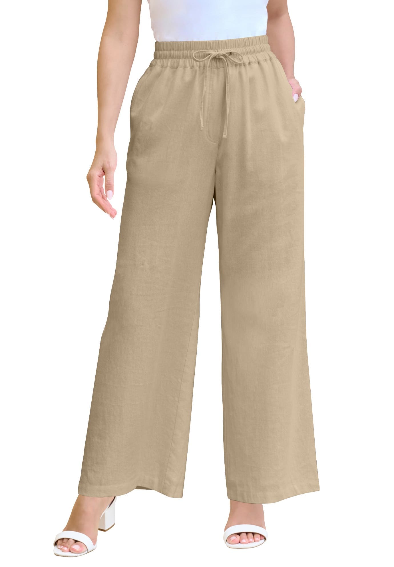 Plus Size Linen Wide-Leg Pant - image 4