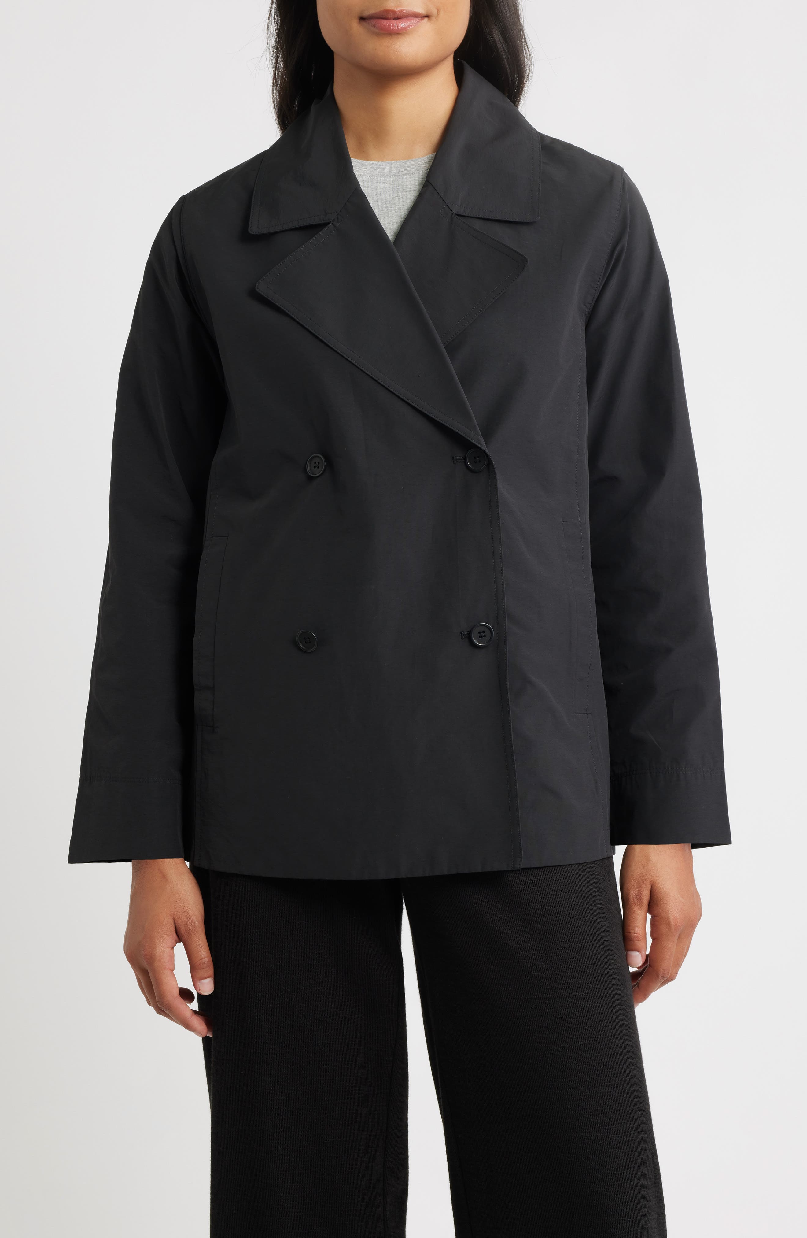 Organic Cotton Blend Crop Trench Coat - image 1
