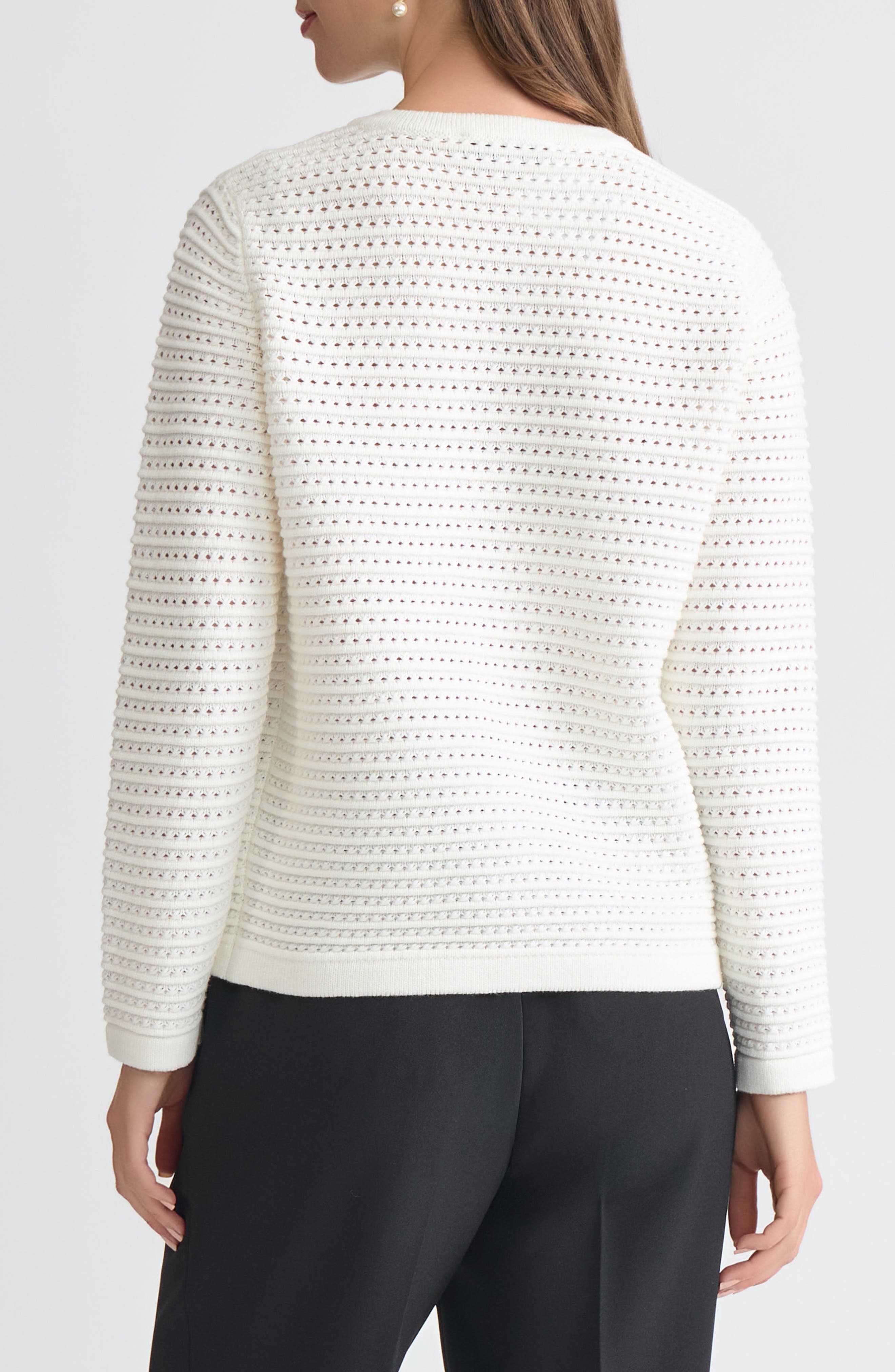 Pointelle Stitch Button-Up Cardigan - image 2