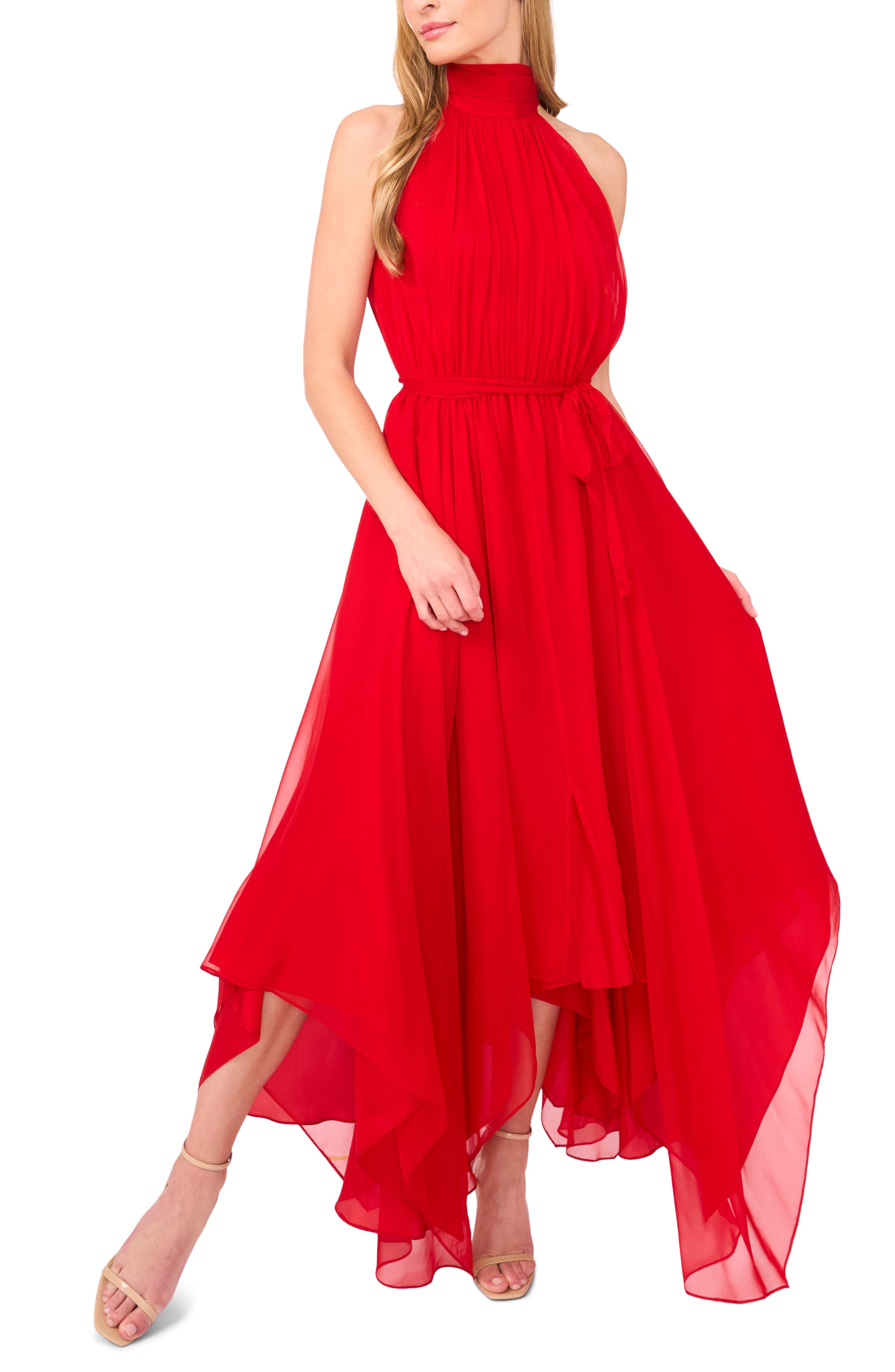 Handkerchief Hem Midi Dress - image 1