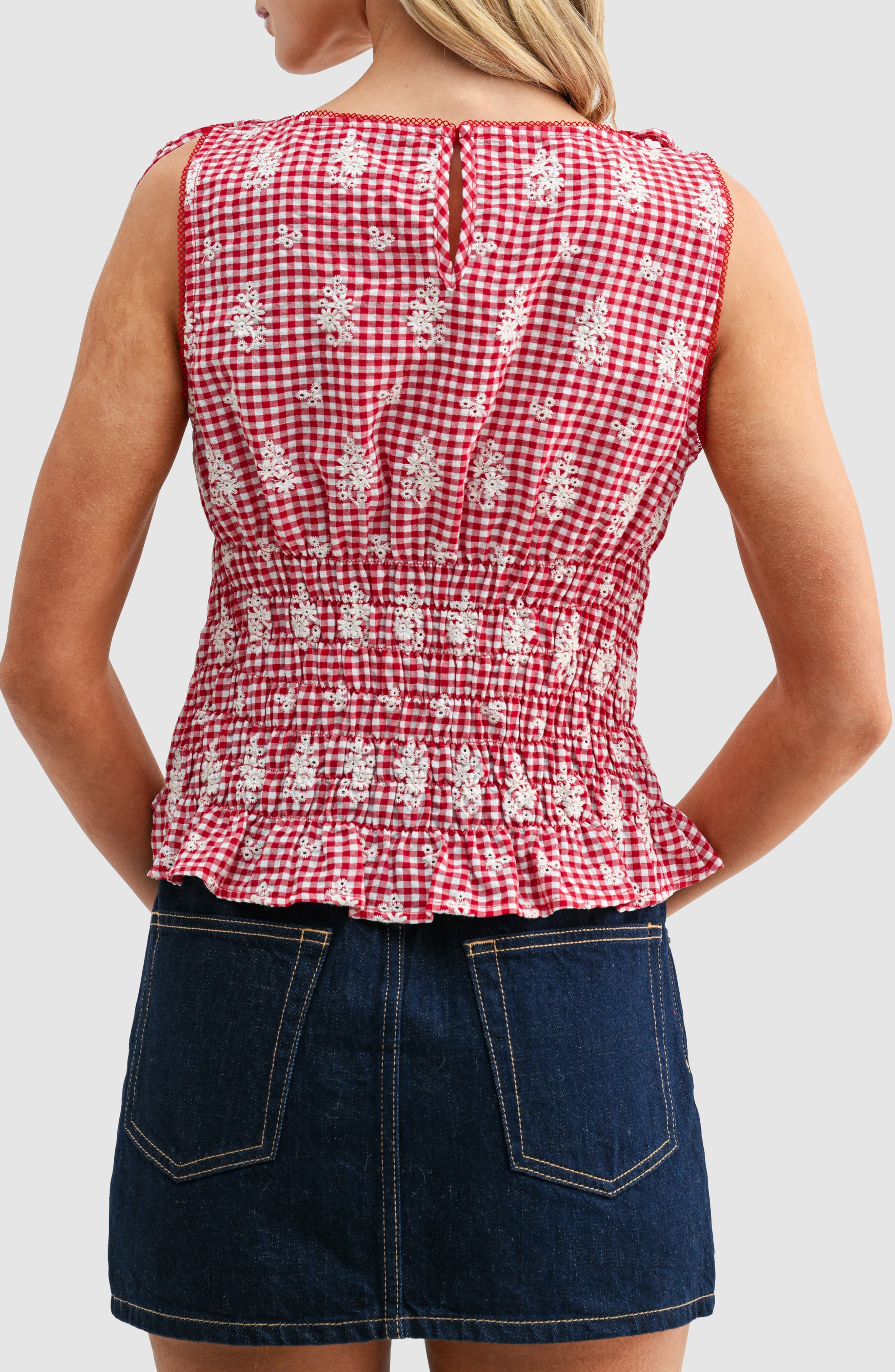 Shoulder Tie Smocked Top - image 4