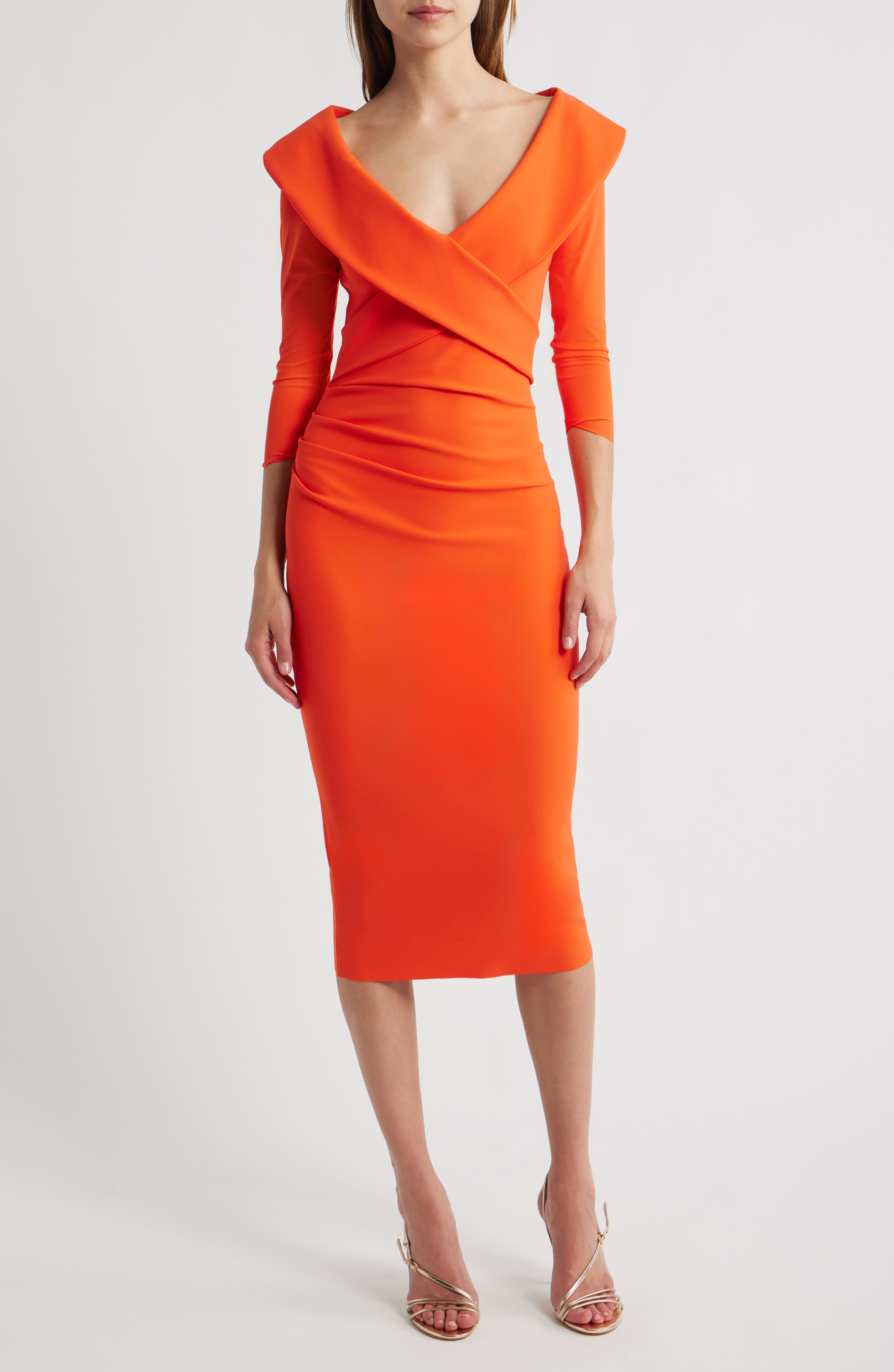 Suli Wrap Front Pleated Sheath Dress - image 1