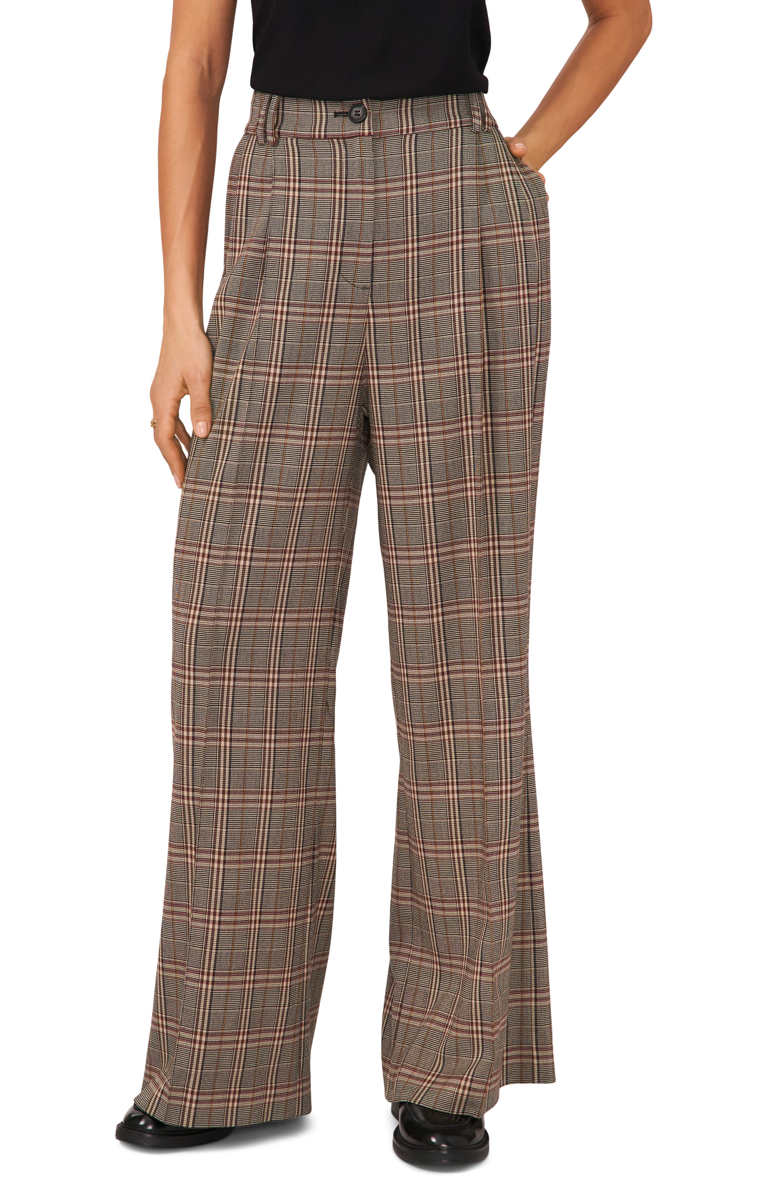 Plaid High Waist Wide Leg Pants - image 1