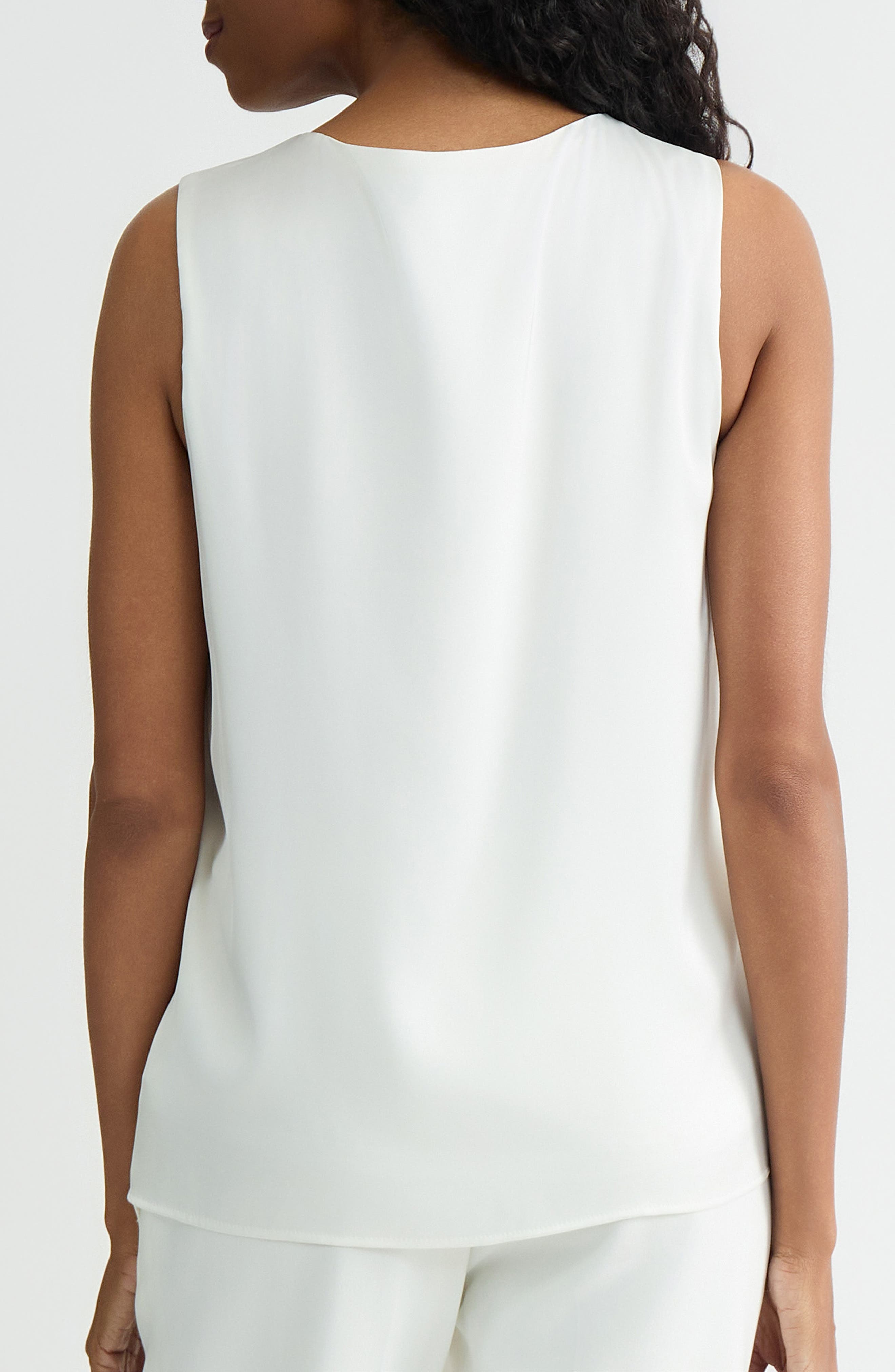 Box Pleat Sleeveless Matte Satin Top - image 2