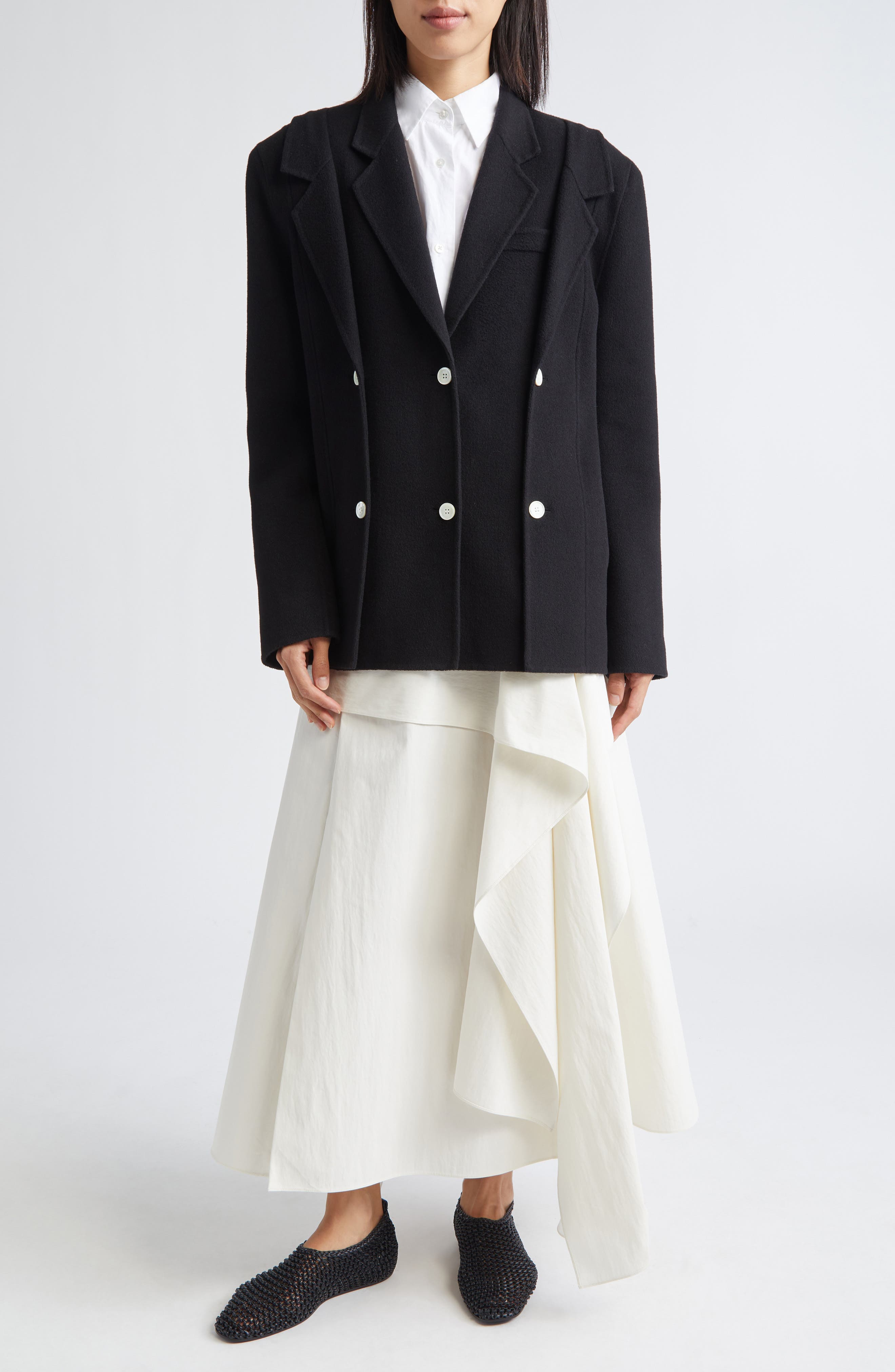 Layered Cotton & Nylon Skirt - image 2