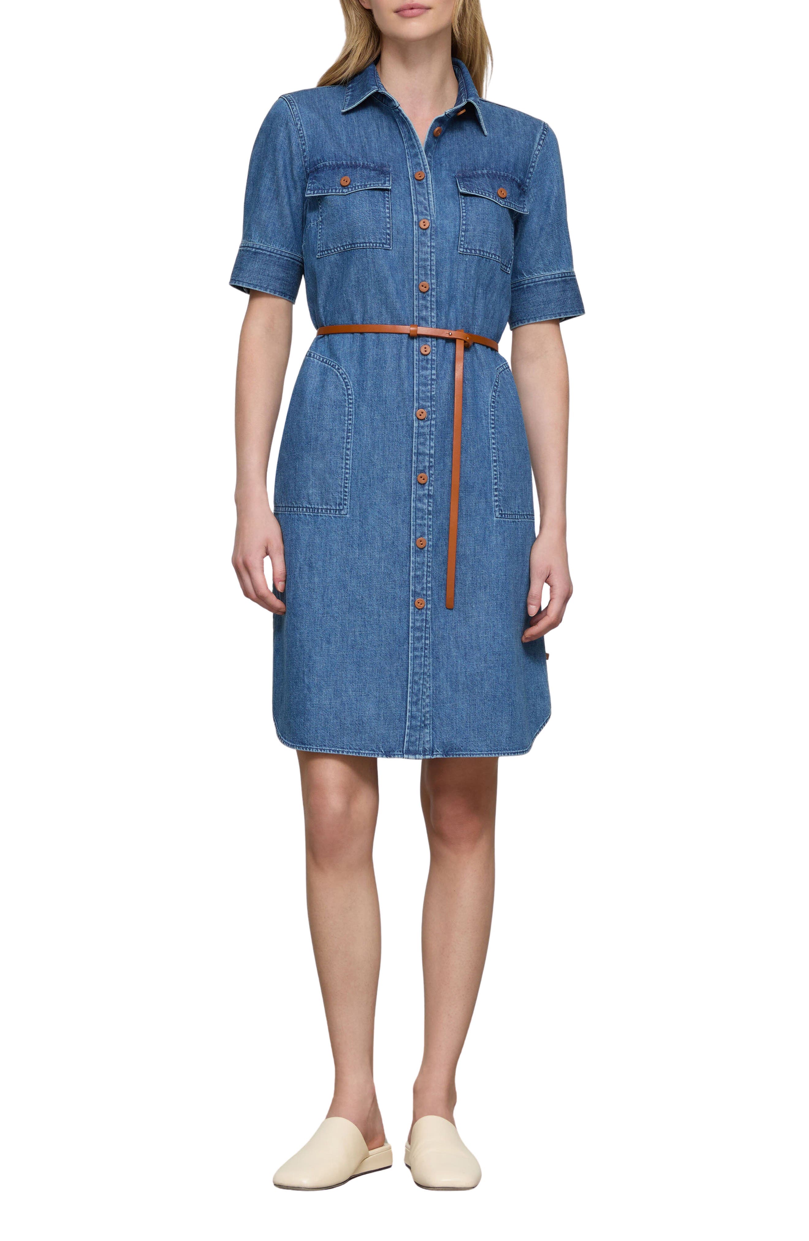 Belted Chambray Shirtdress - image 1