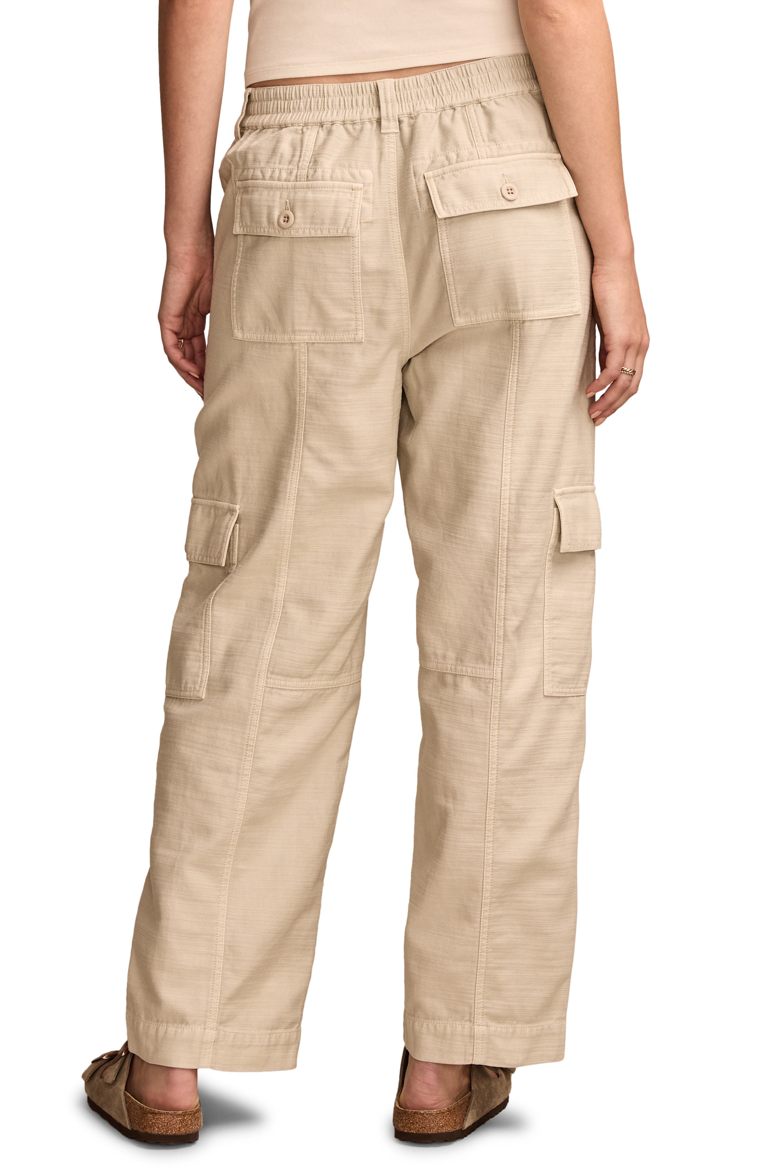 Straight Leg Slub Cargo Pants - image 2