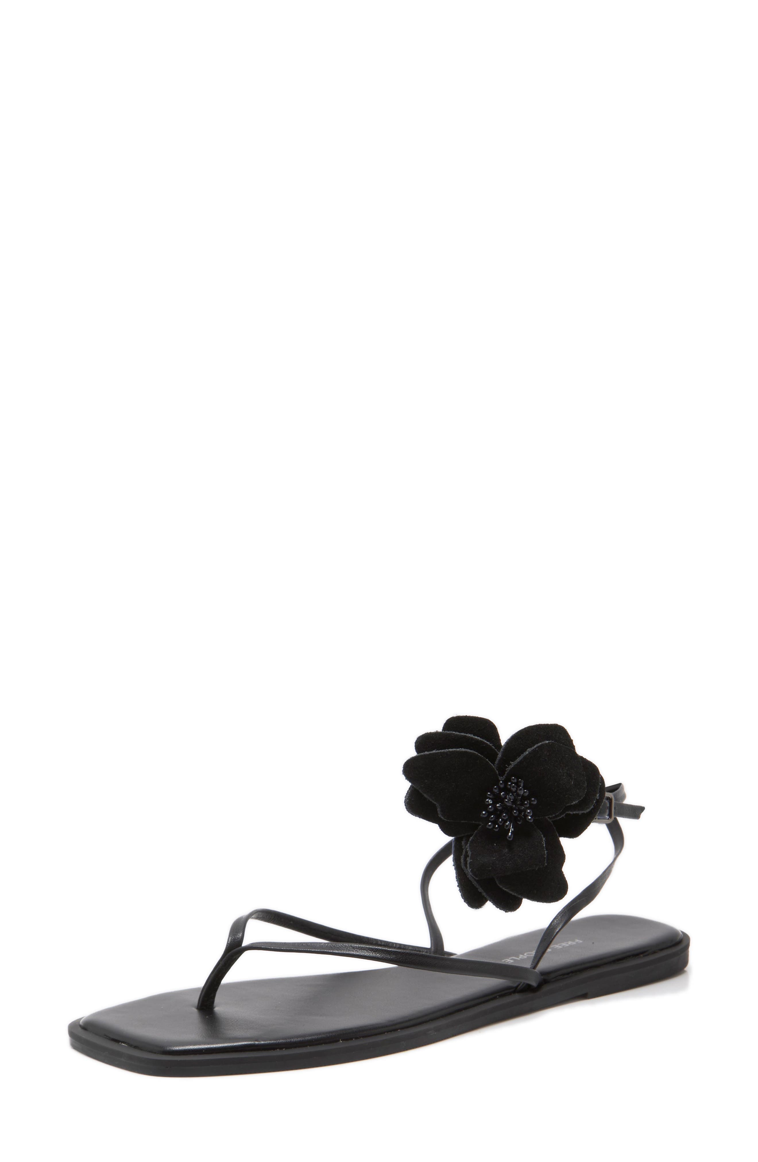 Mismatched Magnolia Applique Ankle Strap Sandal - image 2