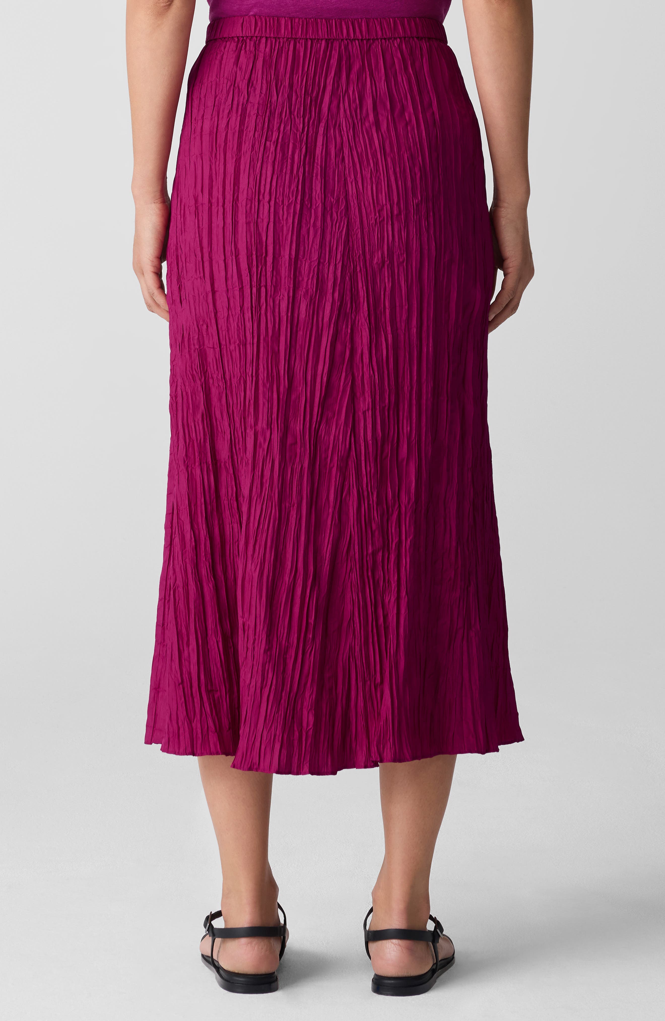 Crinkled Silk Midi Skirt - image 2