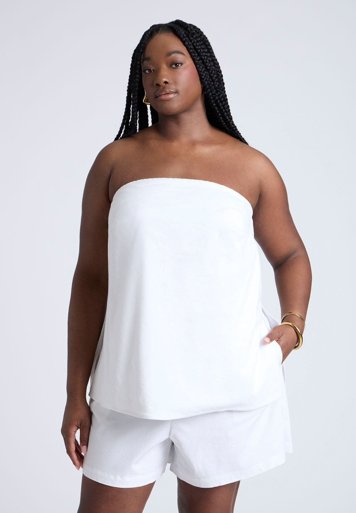 Linen Column Tube Top - image 1