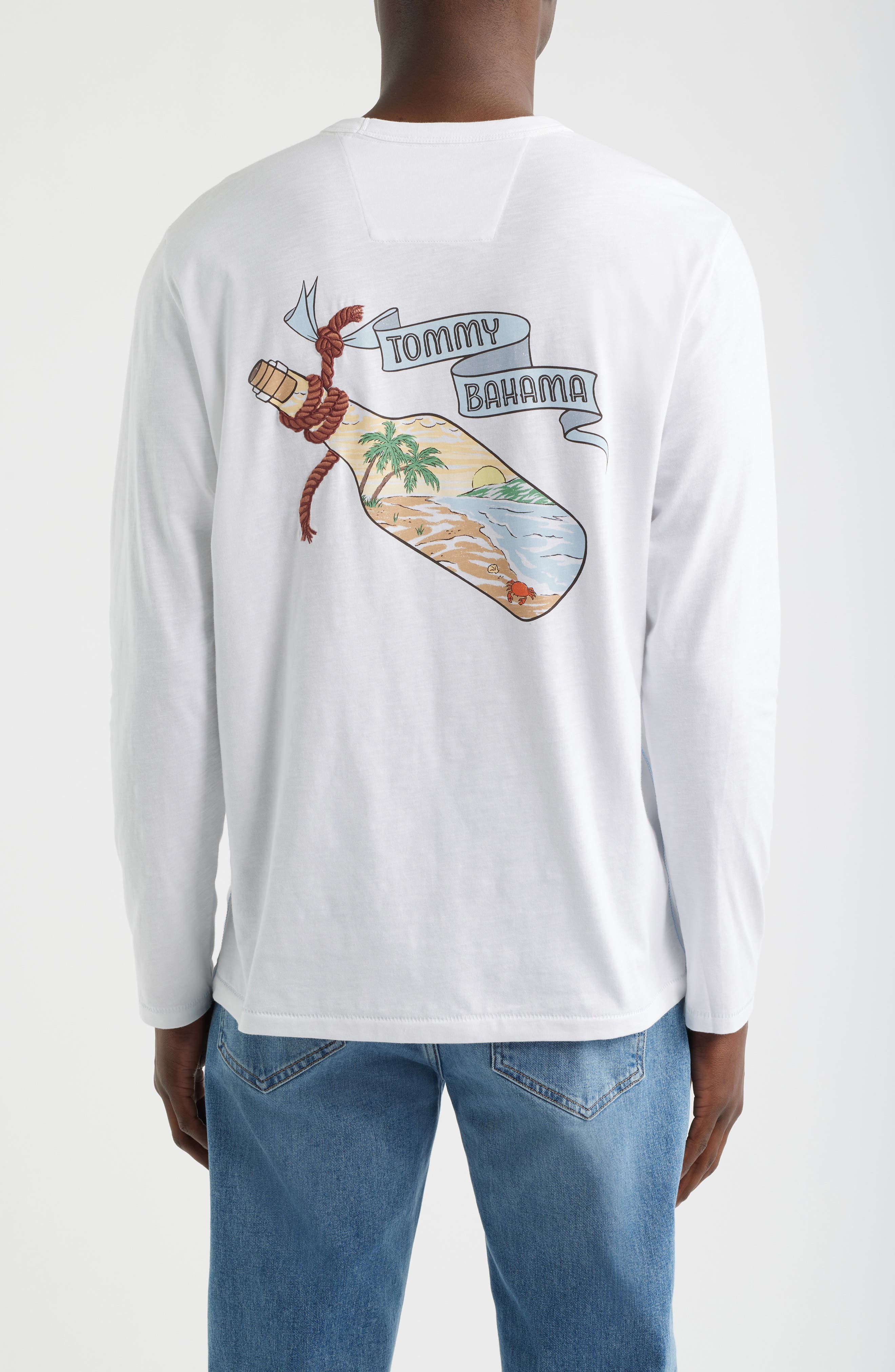Paradise in a Bottle Long Sleeve Cotton Graphic T-Shirt - image 2