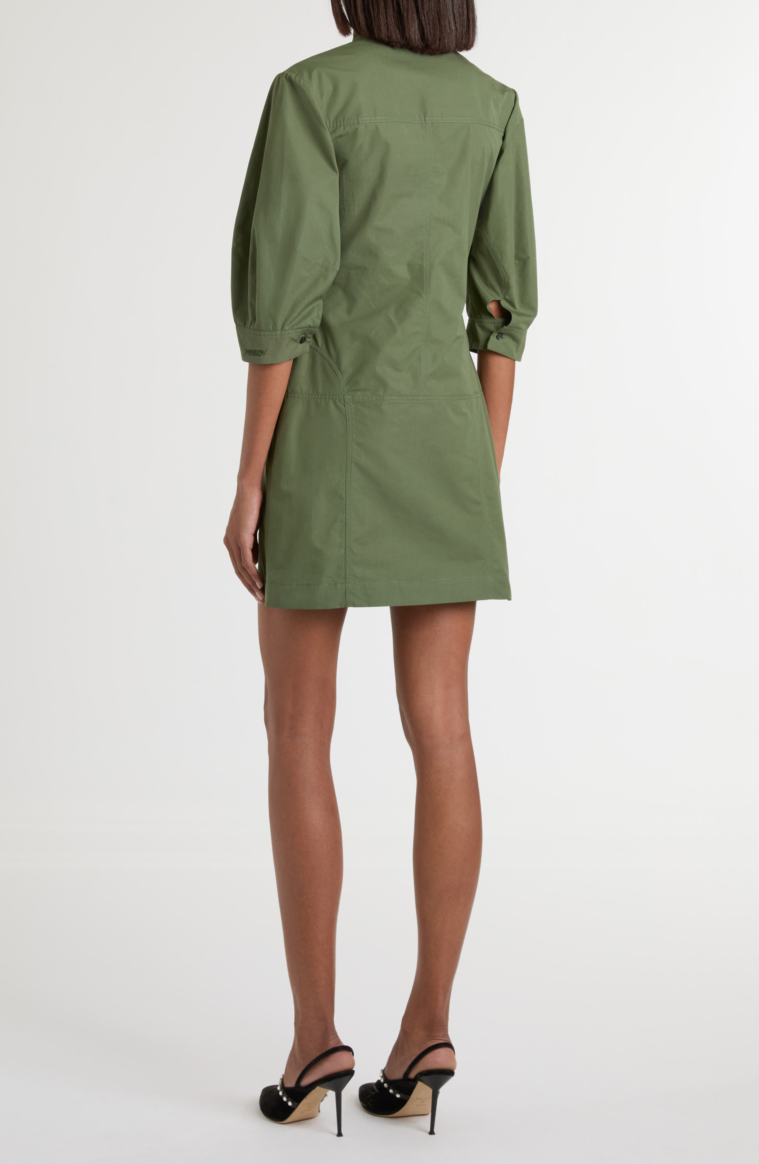 Day Button Front Cotton Poplin Minidress - image 2
