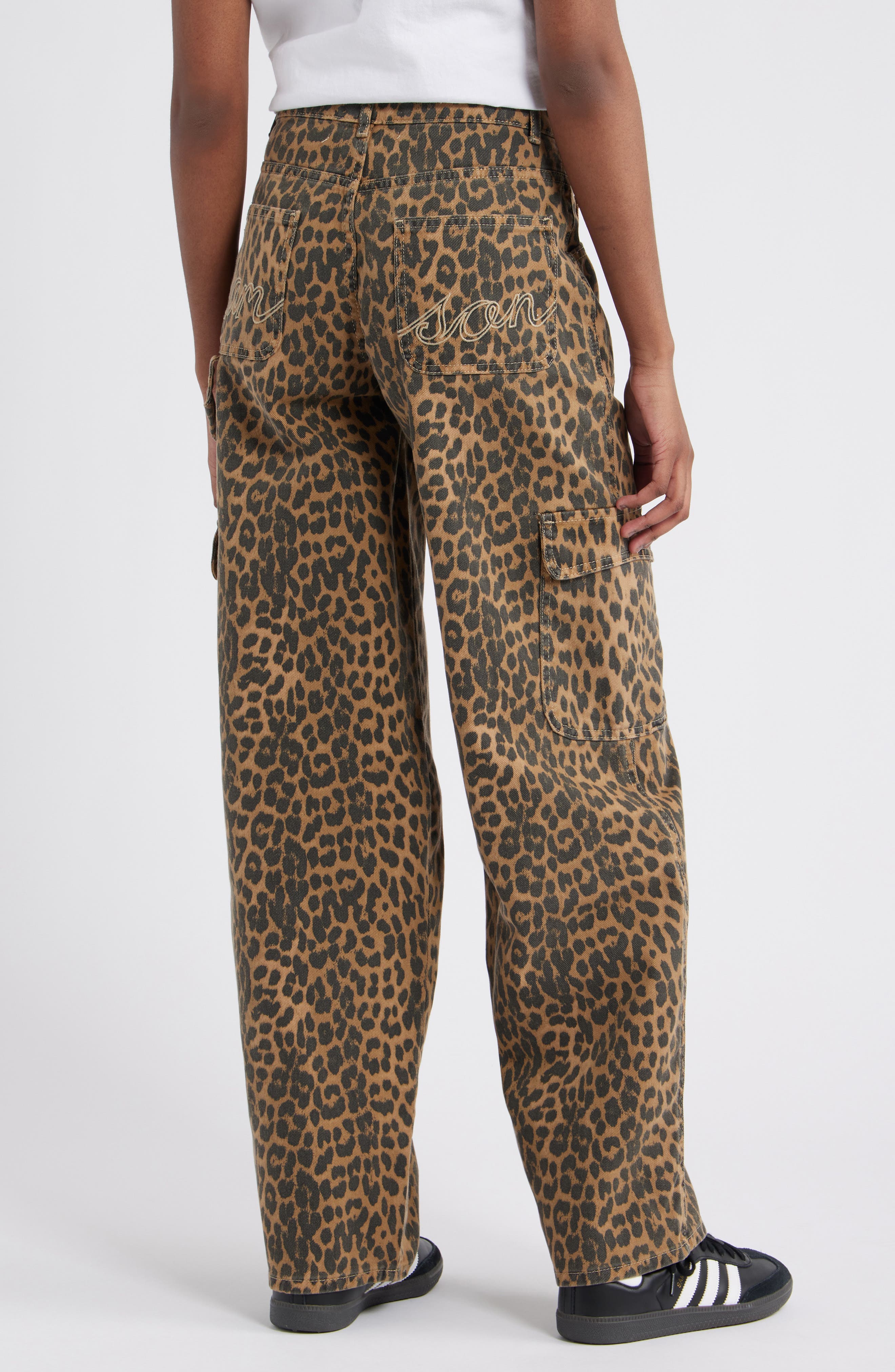Leopard Cargo Jeans - image 2