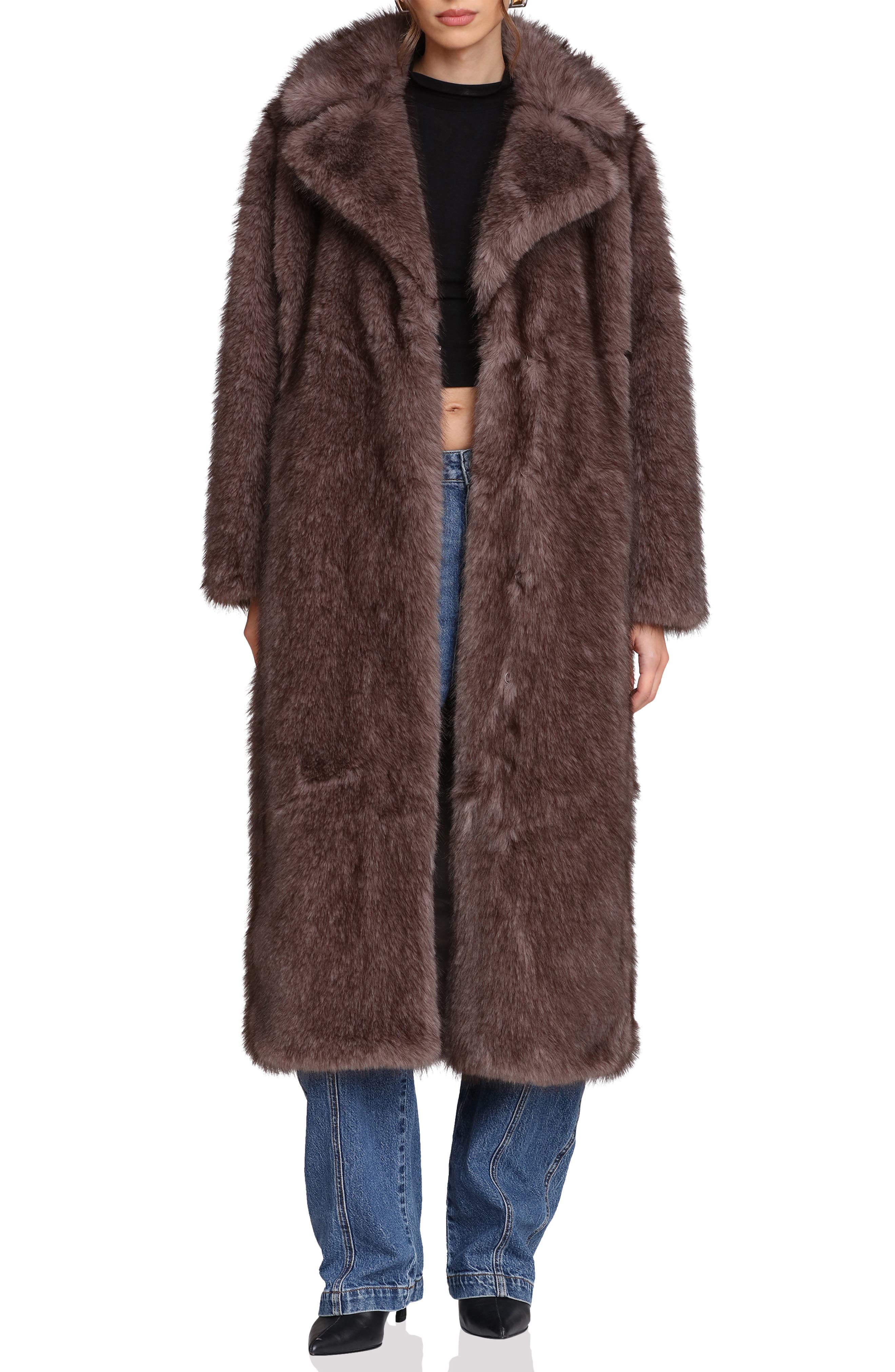 Faux Fur Longline Coat - image 1