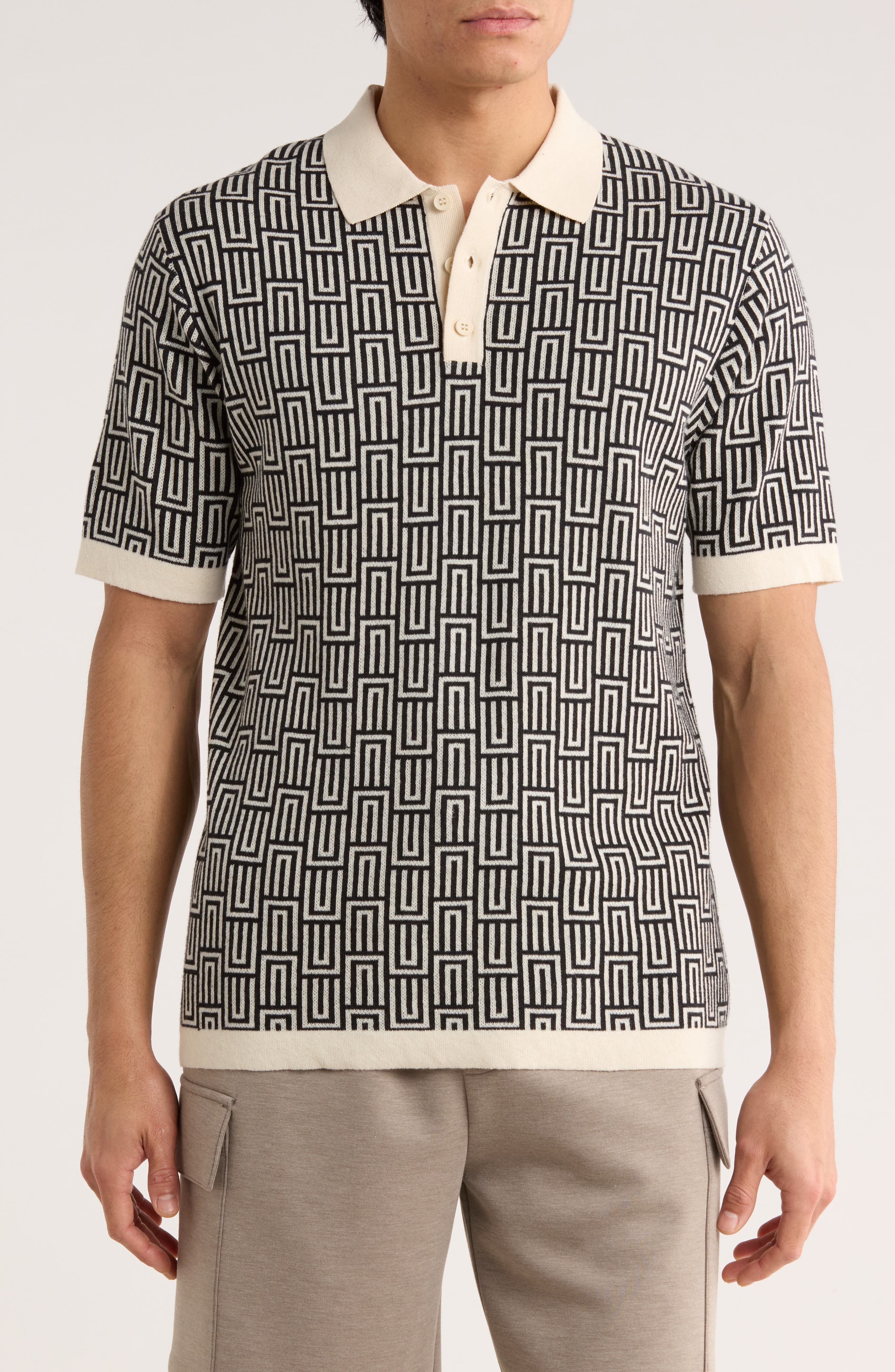 Geometric Knit Polo - image 1