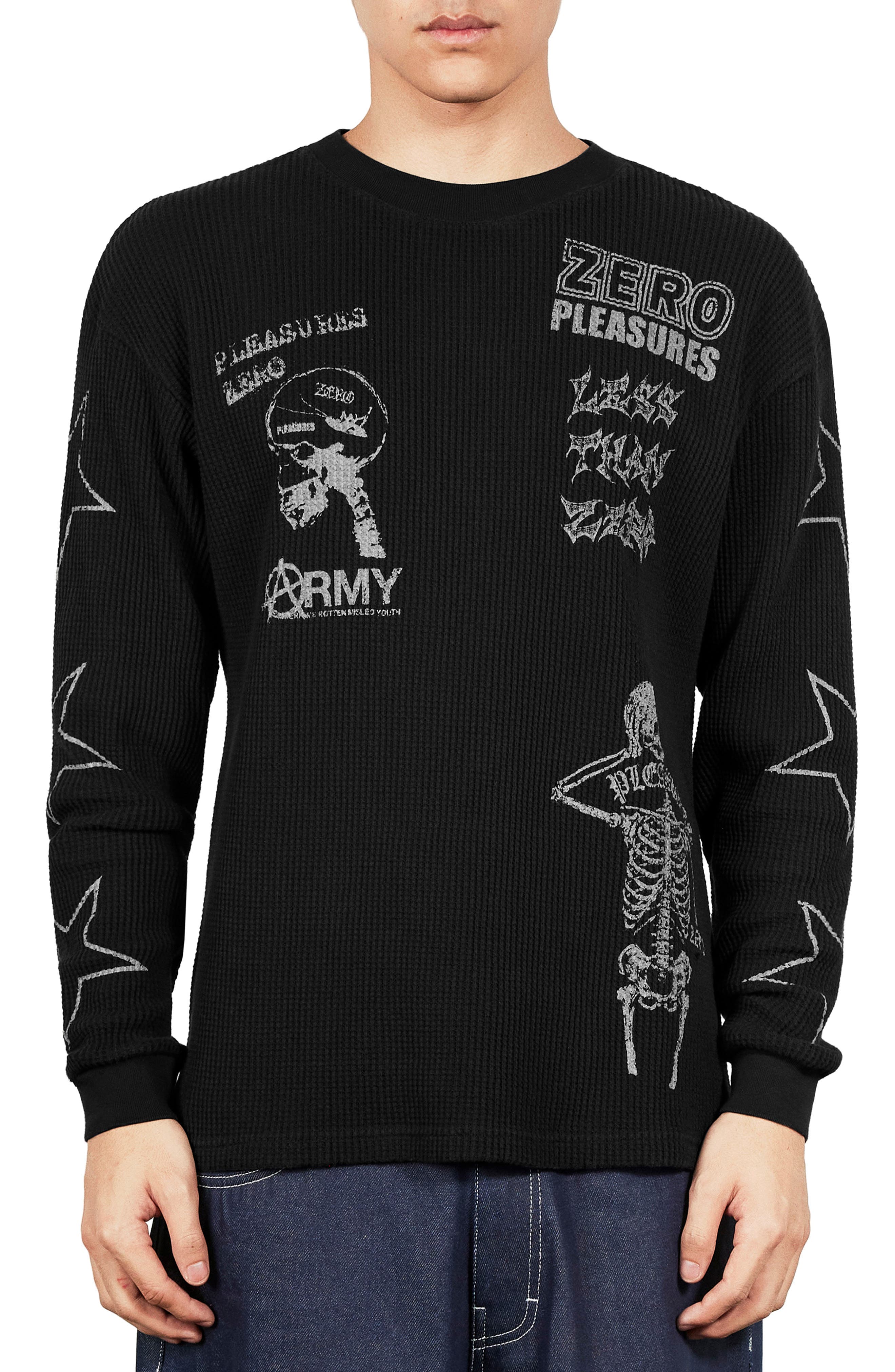 X Zero Skateboards Misled Thermal Graphic Long Sleeve T-Shirt - image 1