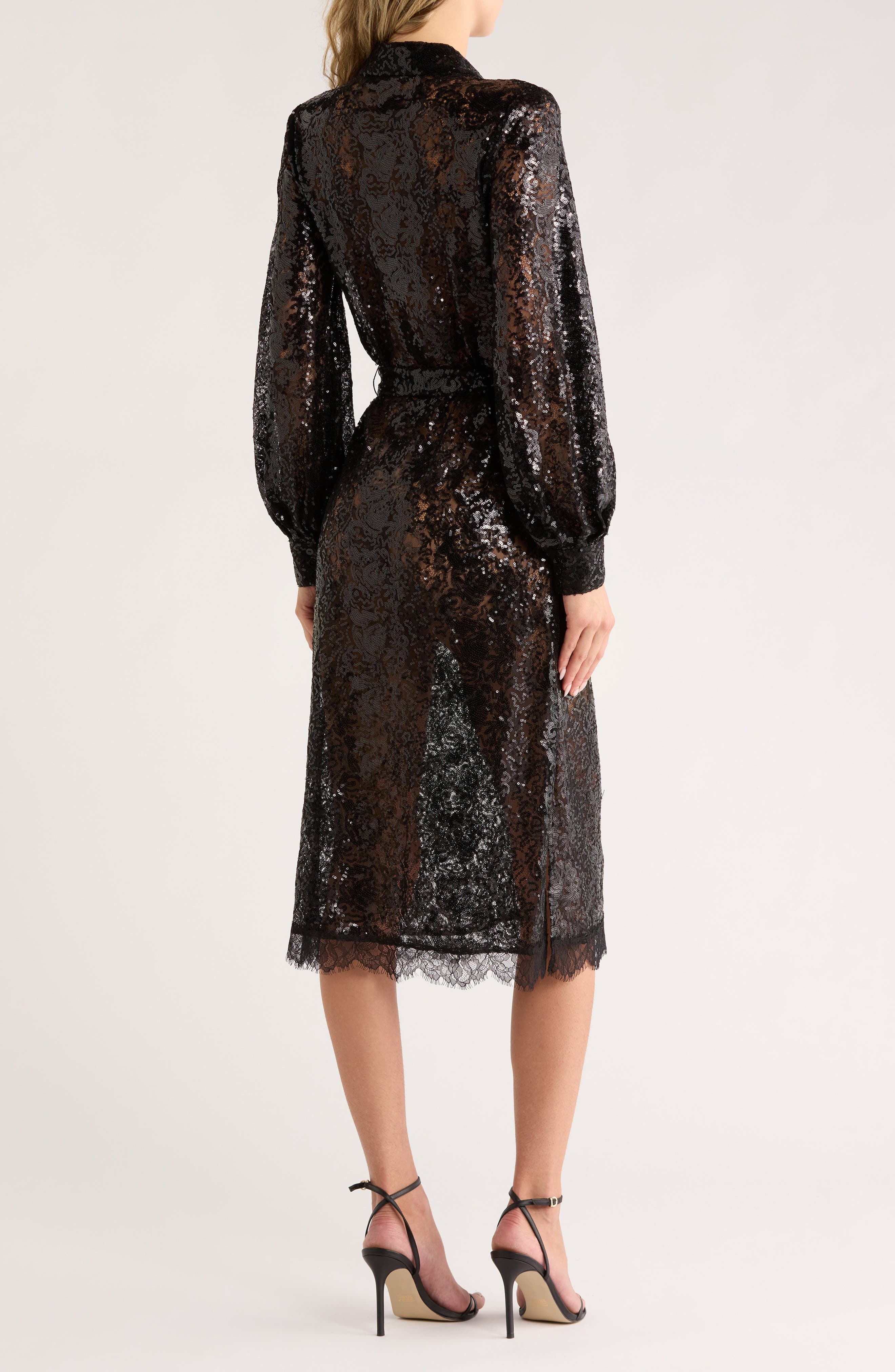 Frida Long Sleeve Sequin Lace Dress - image 2