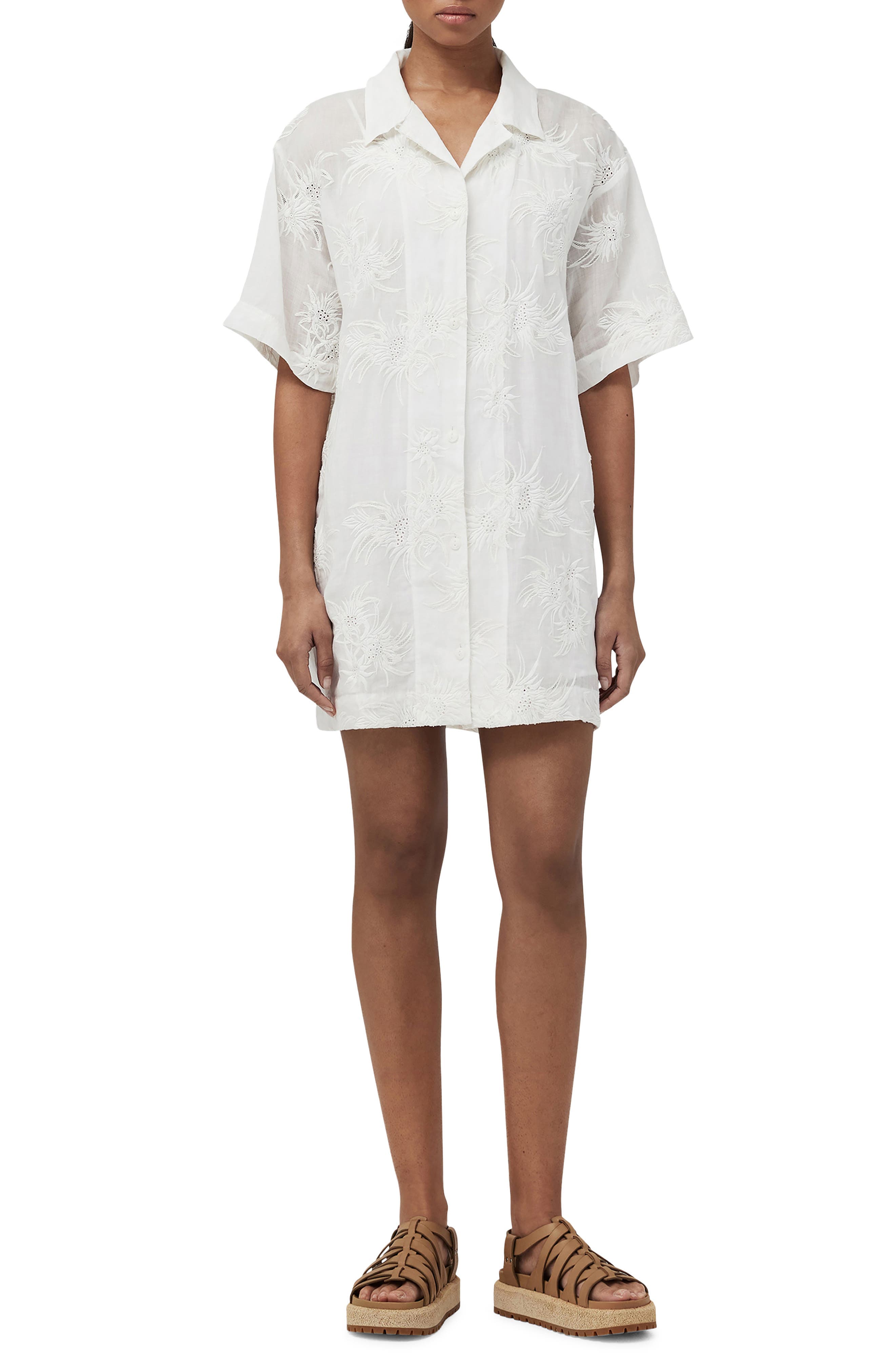 Reed Floral Embroidered Shirtdress - image 1
