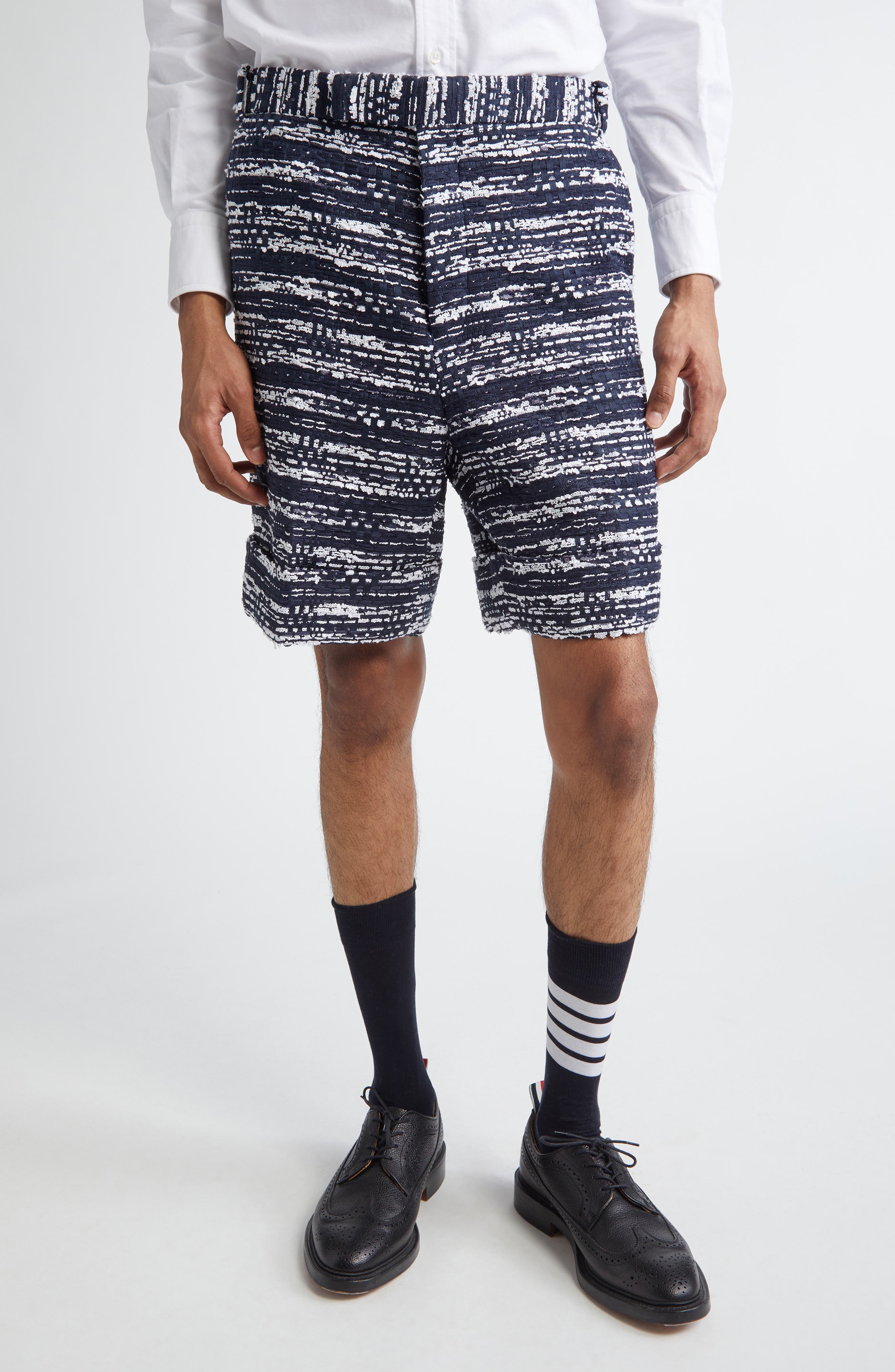 Beltloop Melange Tulle Tweed Shorts - image 1