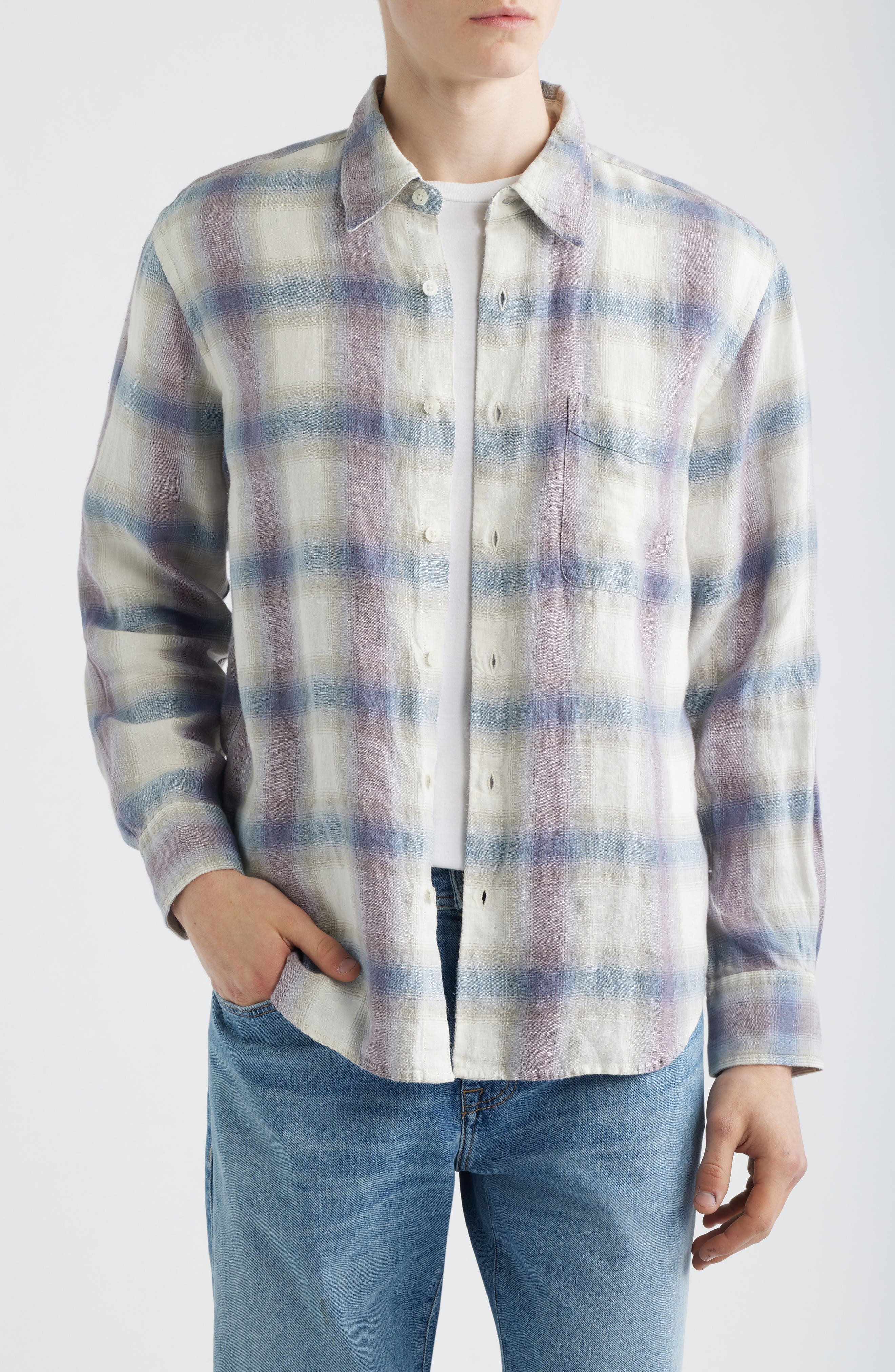 Linen & Organic Cotton Button-Up Shirt - image 5