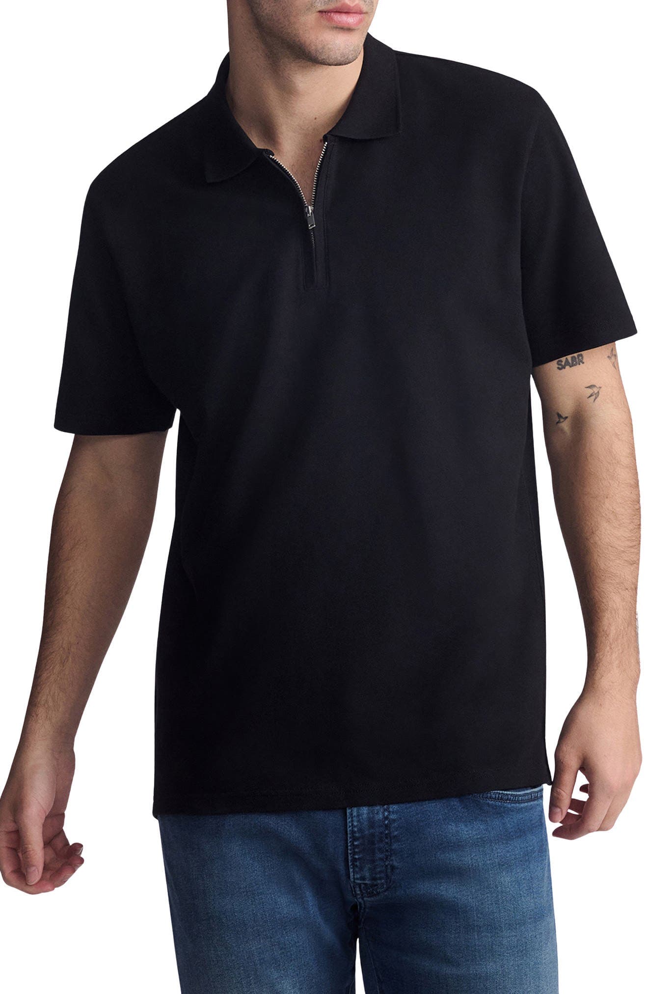 Quarter Zip Cotton Polo - image 1