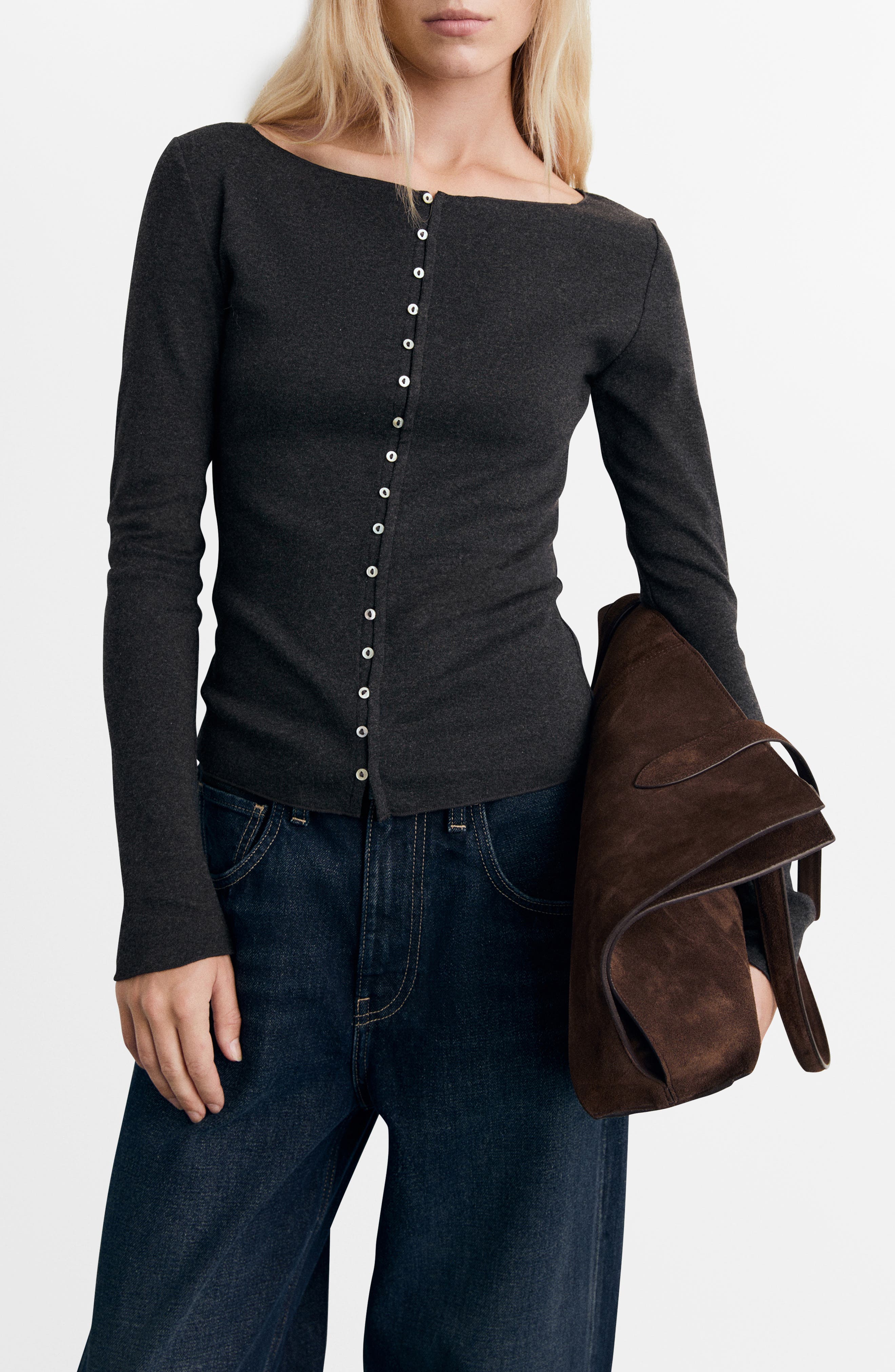 Boat Neck Cardigan - image 1