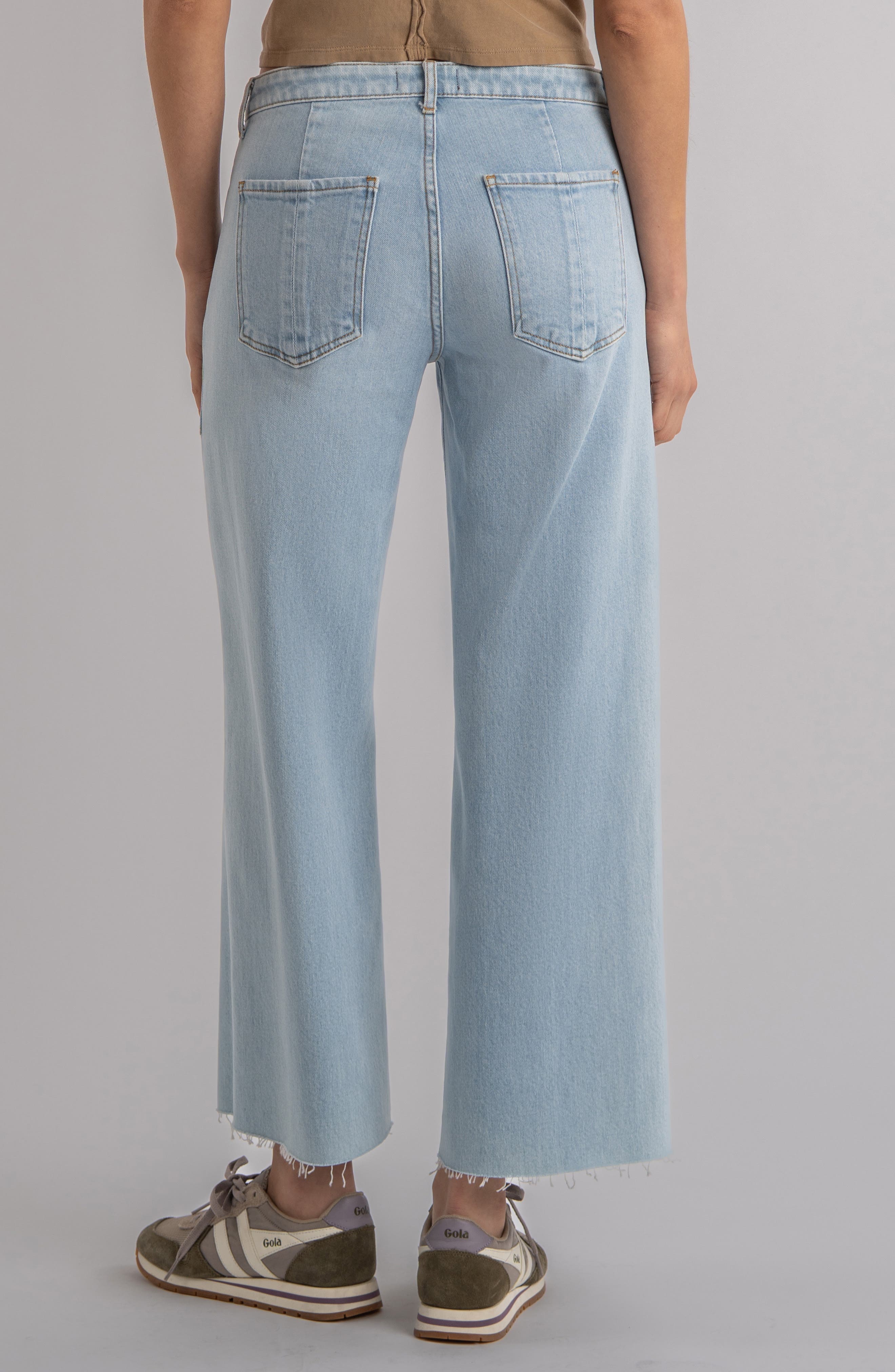 Meg Raw Hem High Waist Ankle Wide Leg Jeans - image 2