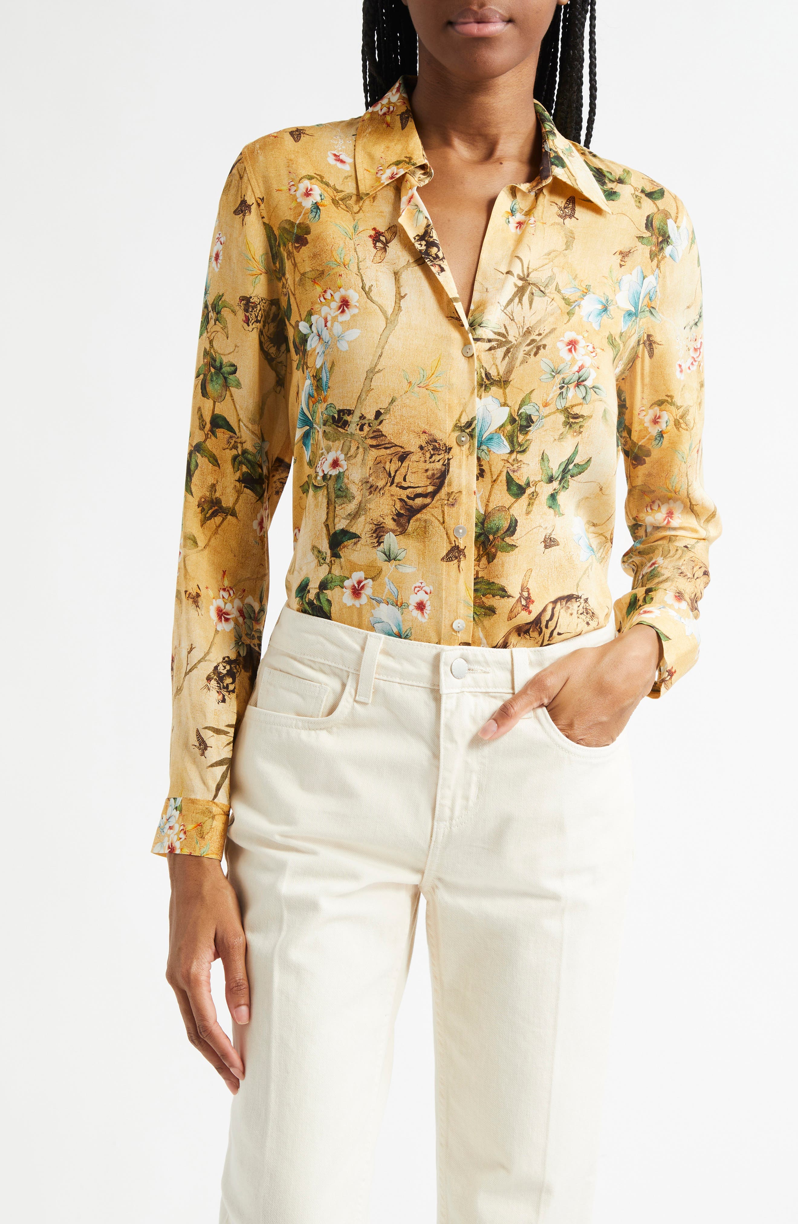 Holly Floral Button-Up Shirt - image 1