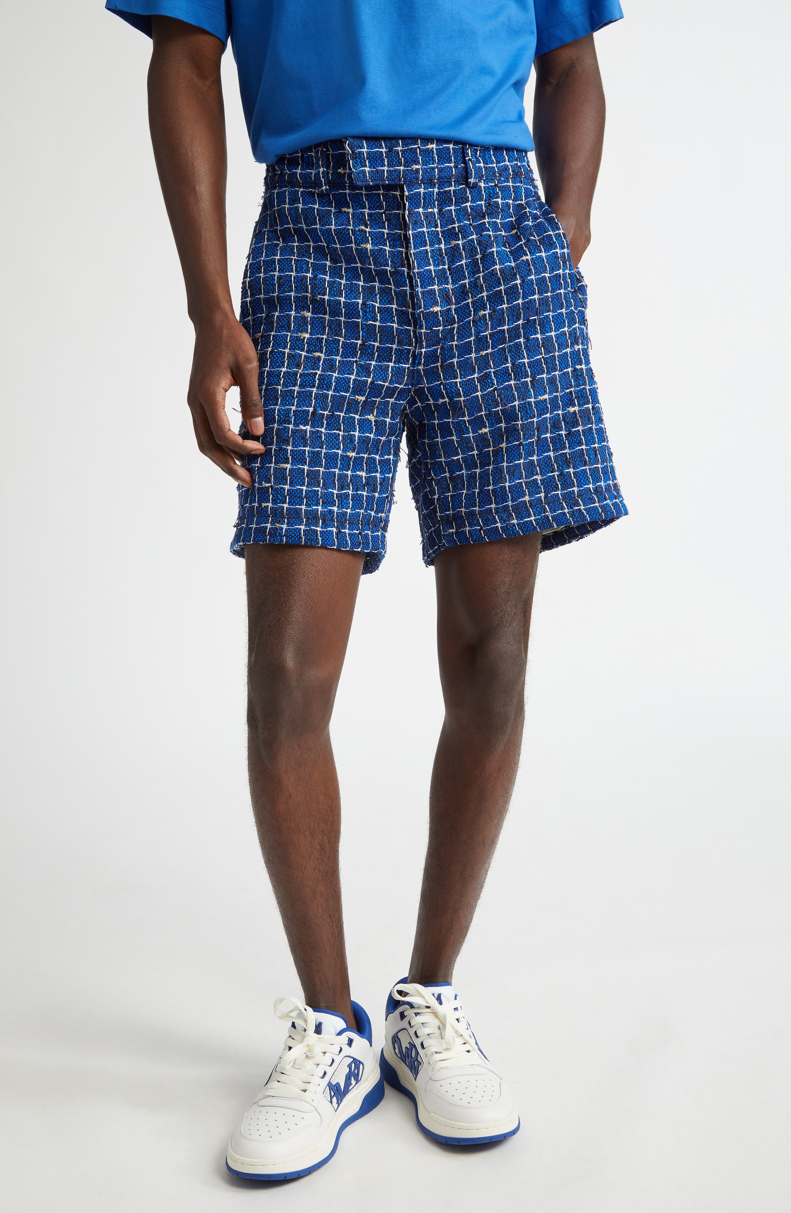 Stripe Boucle Tweed Shorts - image 1