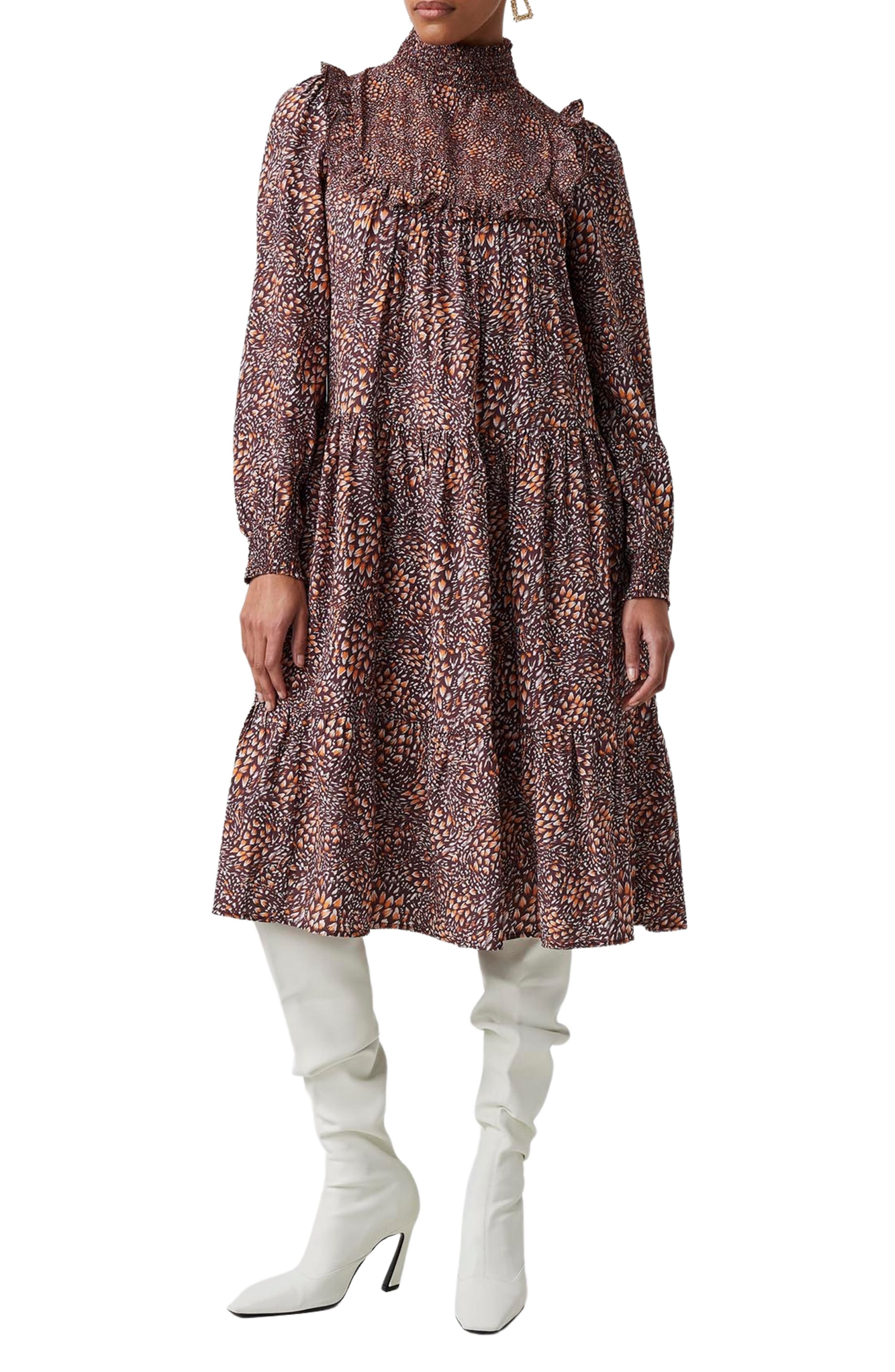 Faith Drape Long Sleeve Shift Dress - image 1