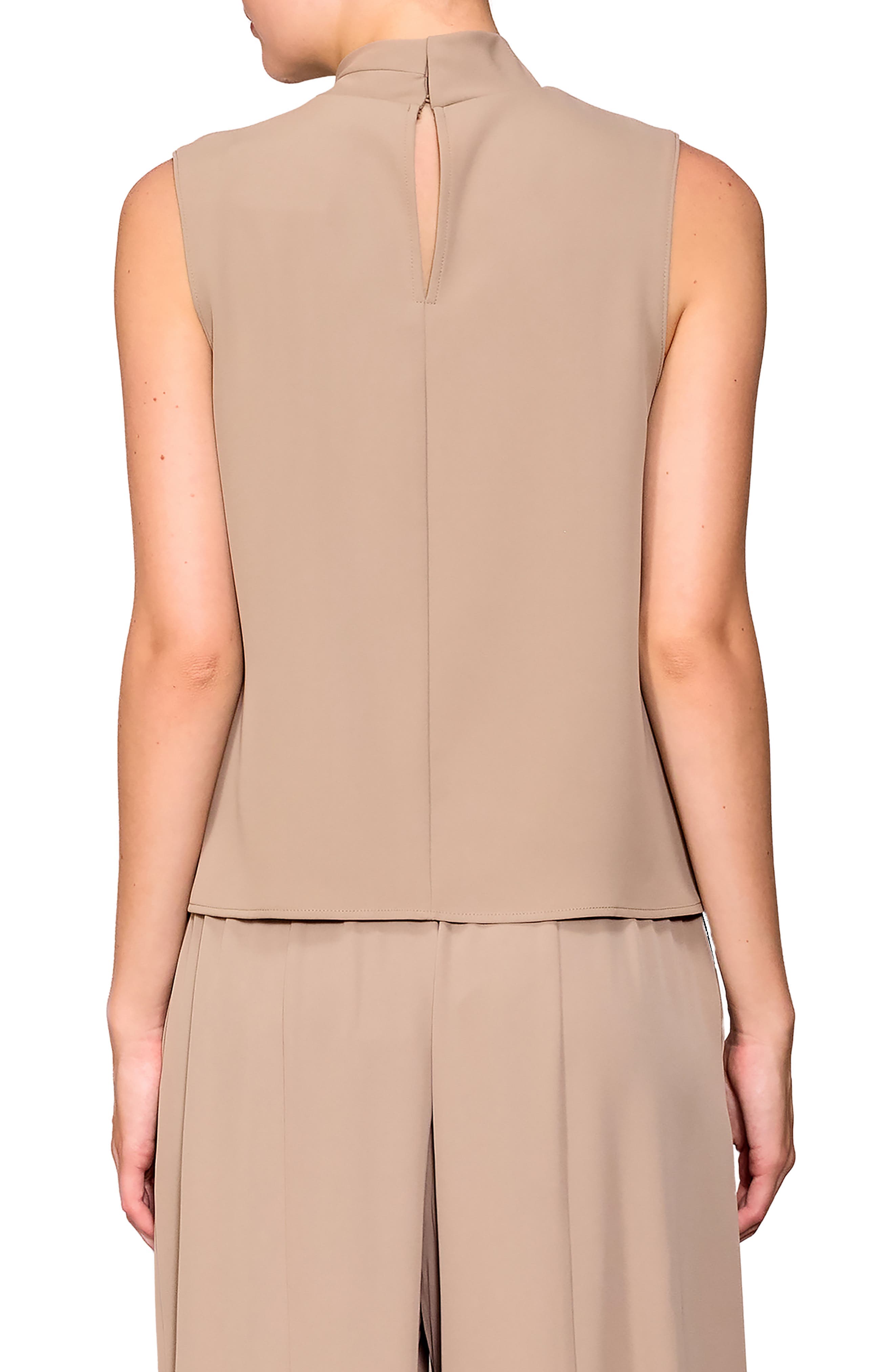 Drape Neck Sleeveless Crepe Top - image 4