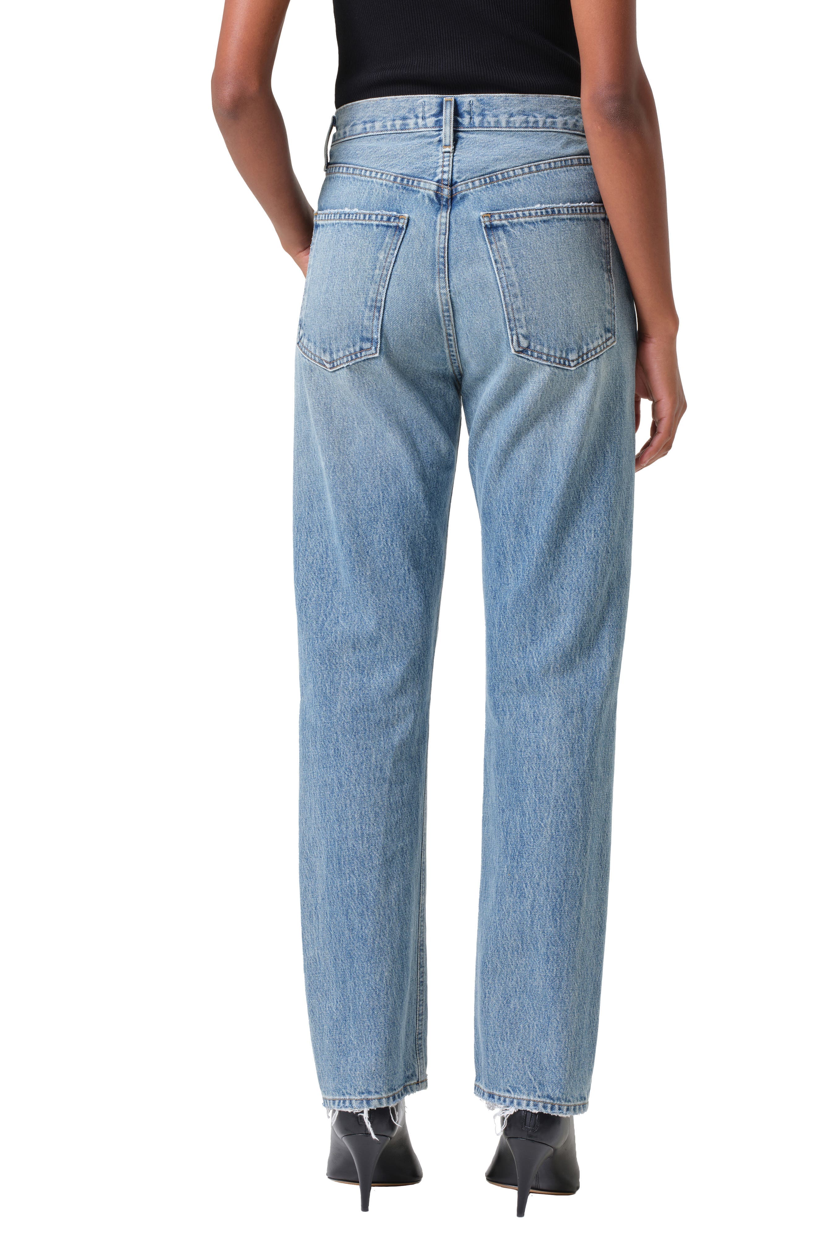 '90s Pinch Waist Ripped High Waist Straight Leg Jeans - image 2