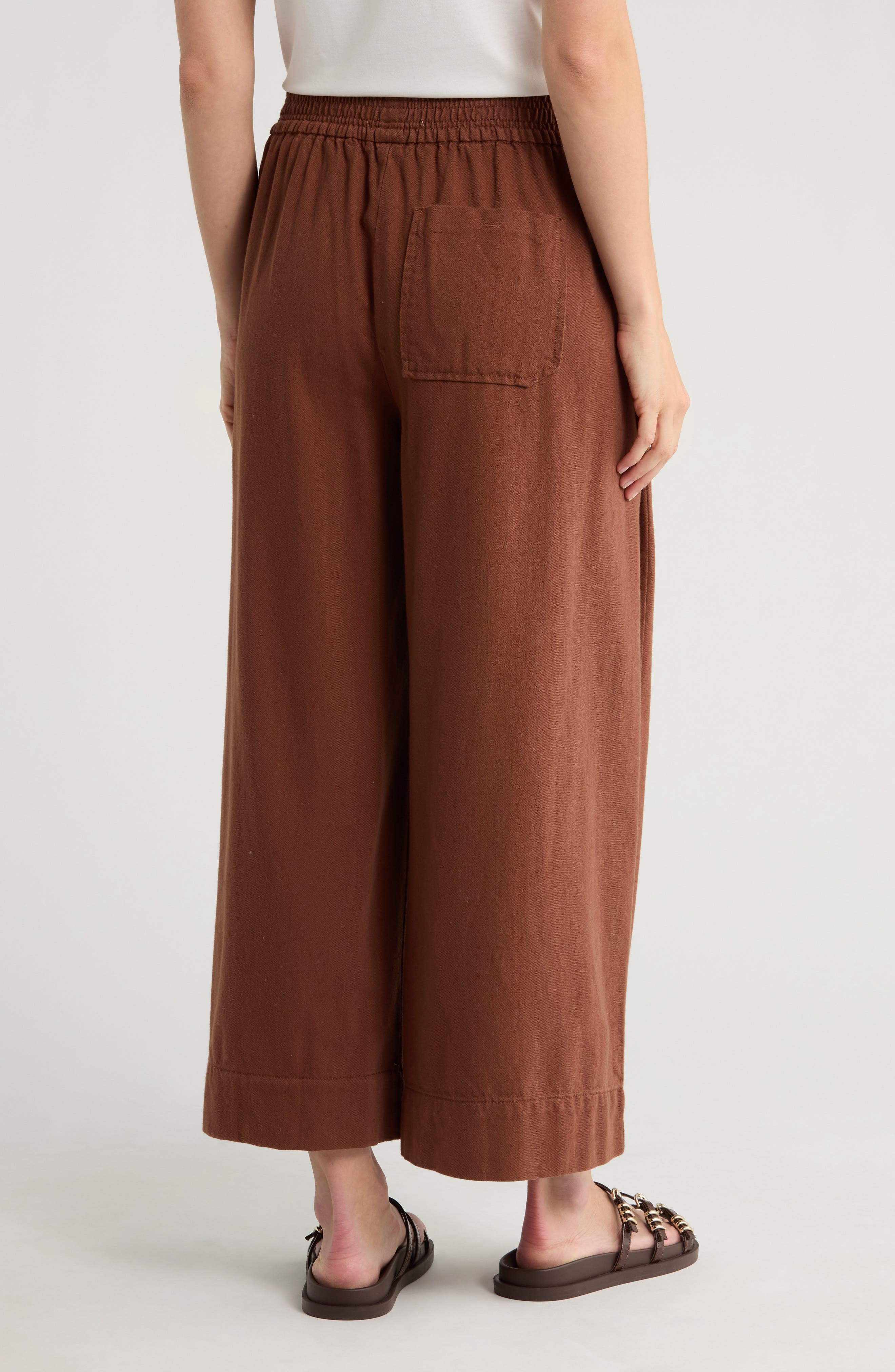 Pleated Crop Wide Leg Pull-On Pants - image 2