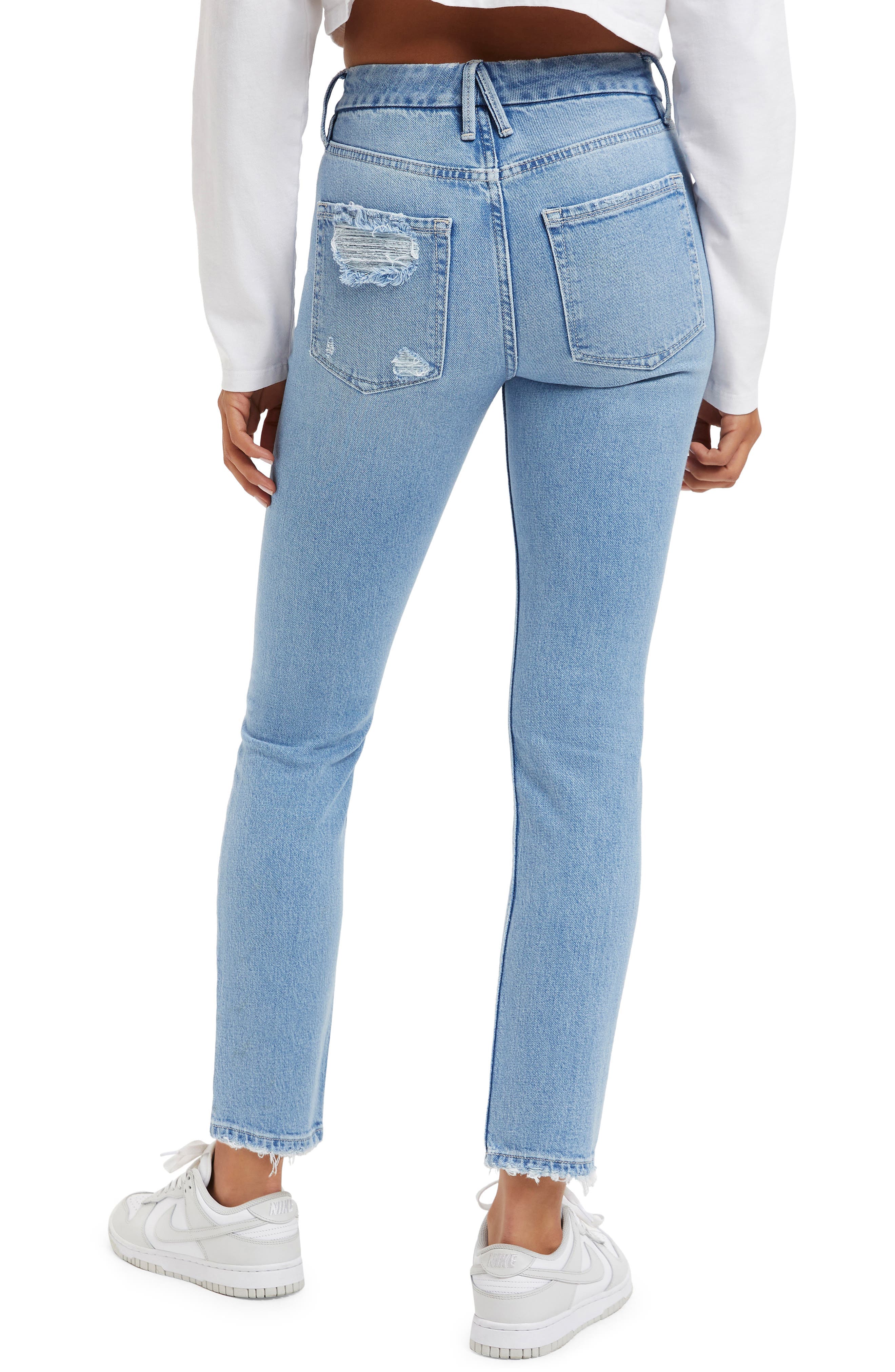 Good Straight Natural Fray Hem Jeans - image 2
