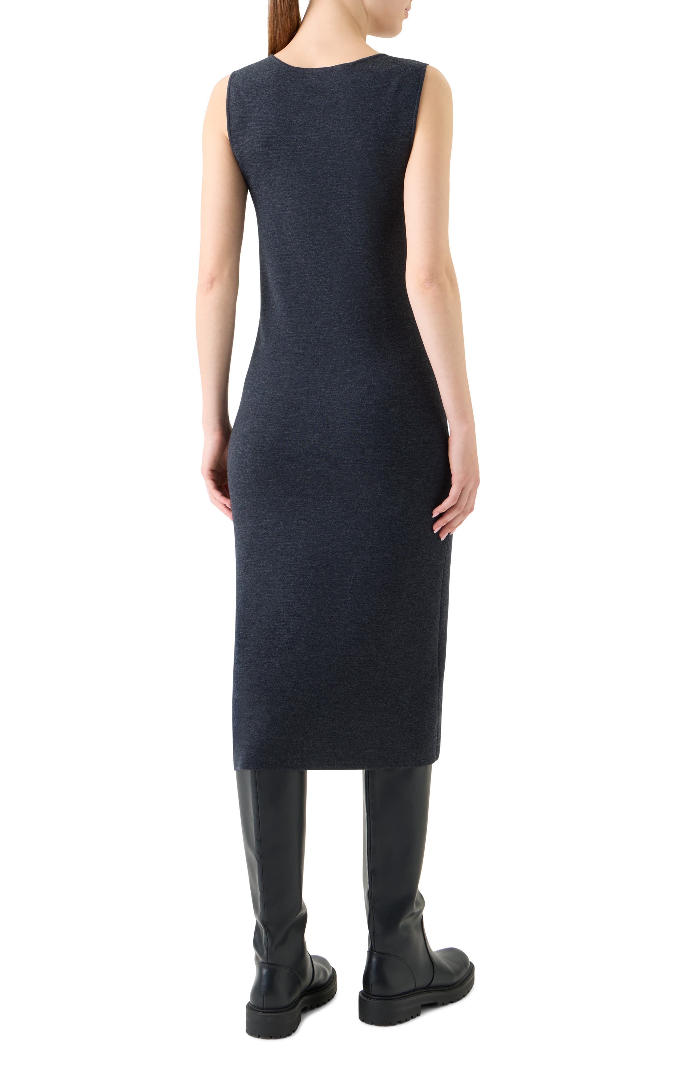 Sleeveless Stretch Virgin Wool Tube Dress - image 2