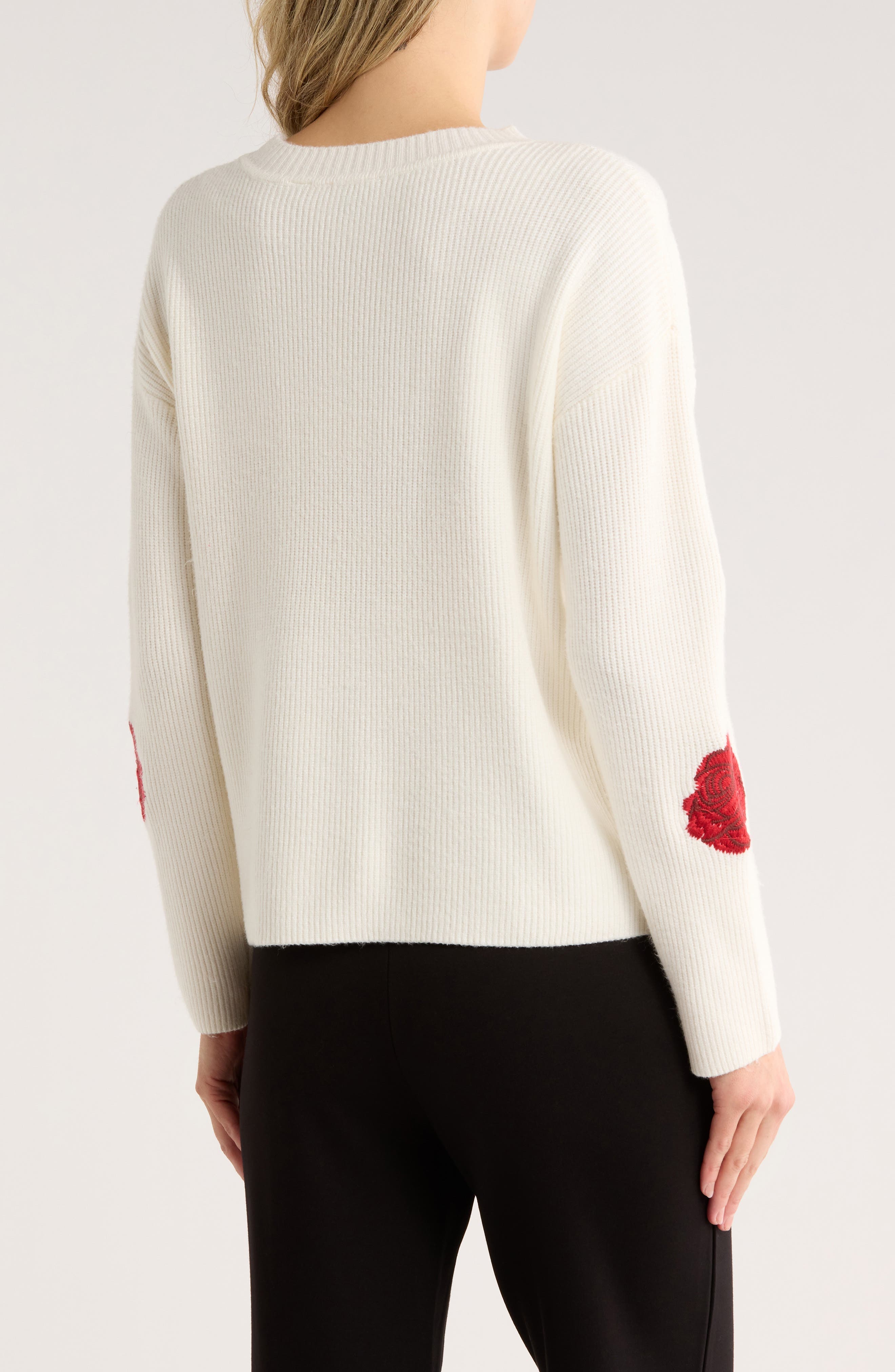 Embroidered Rose Sweater - image 2