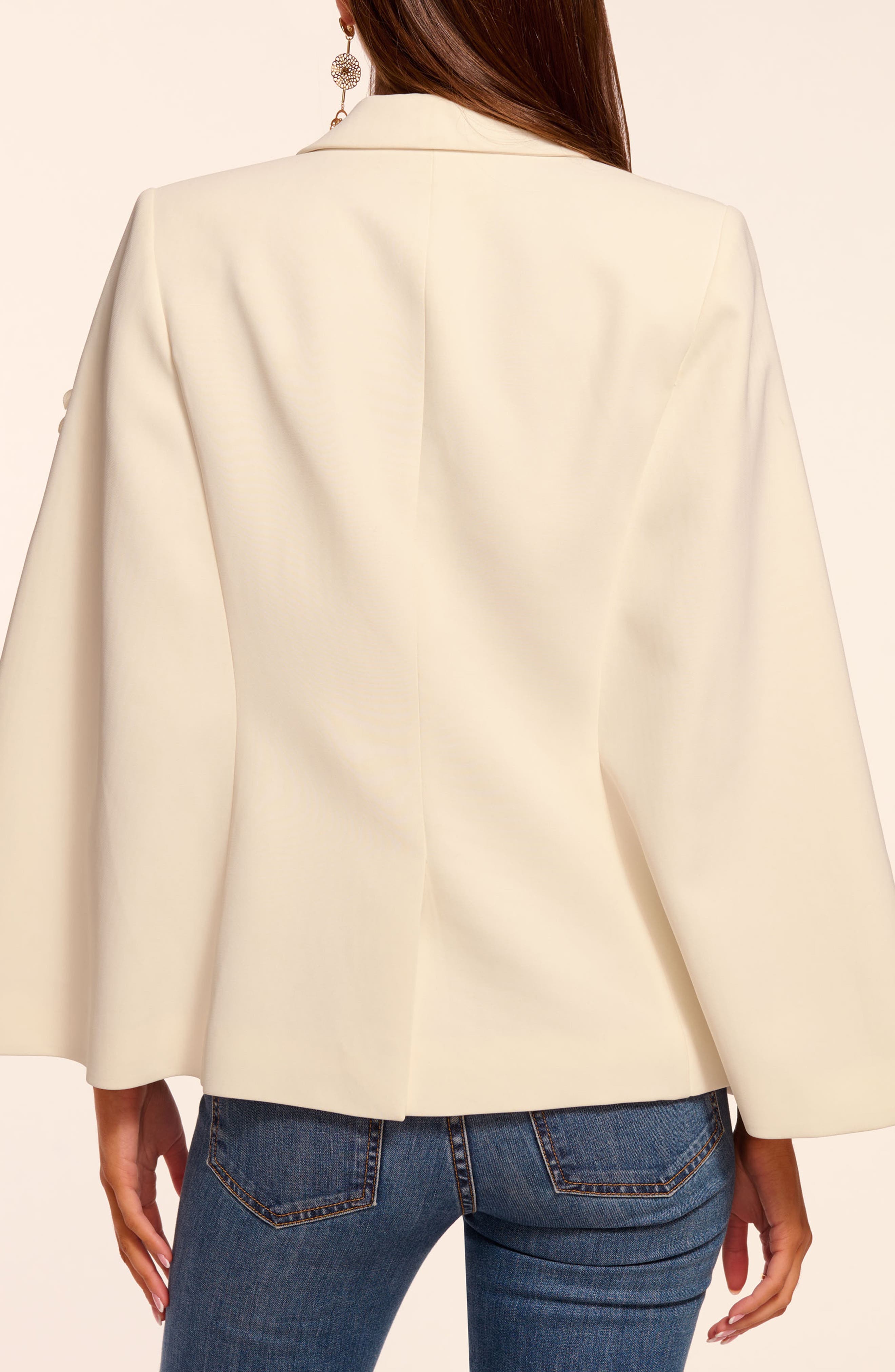 Rosalinda Embroidered Floral Applique Cape Sleeve Jacket - image 2