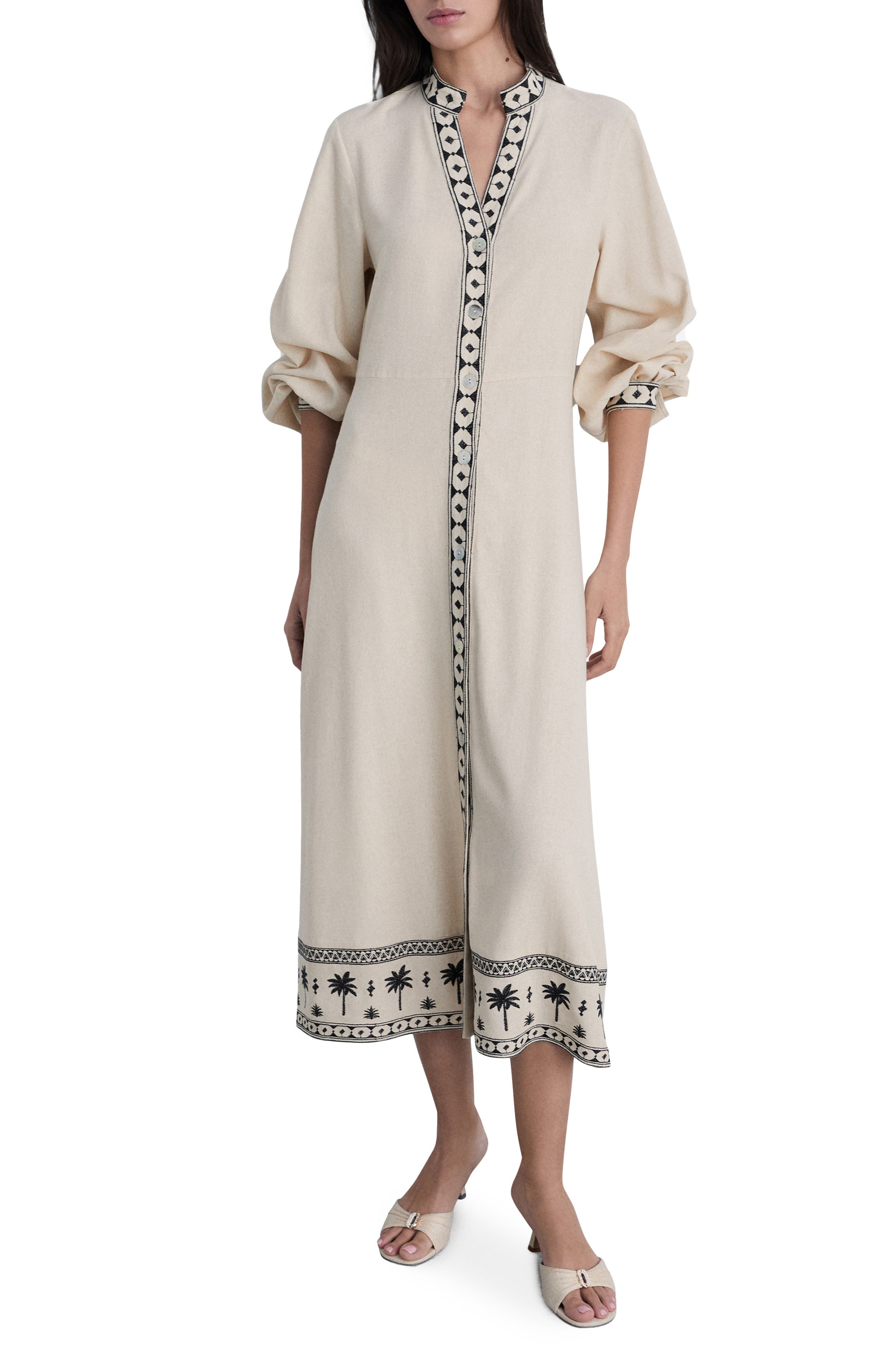 Long Sleeve Cotton Shirtdress - image 1