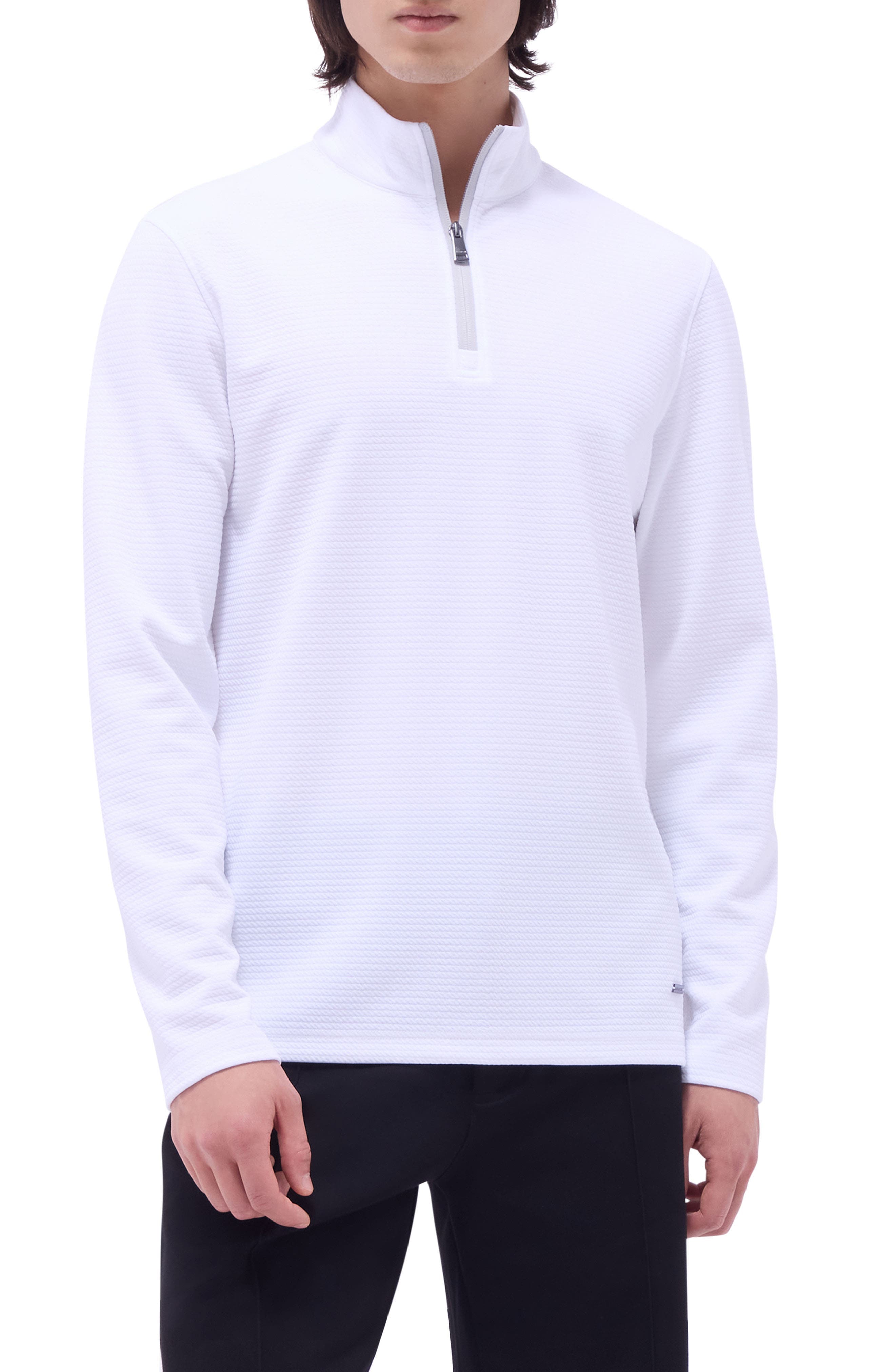 Waffle Knit Quarter Zip Performance Pullover - image 3
