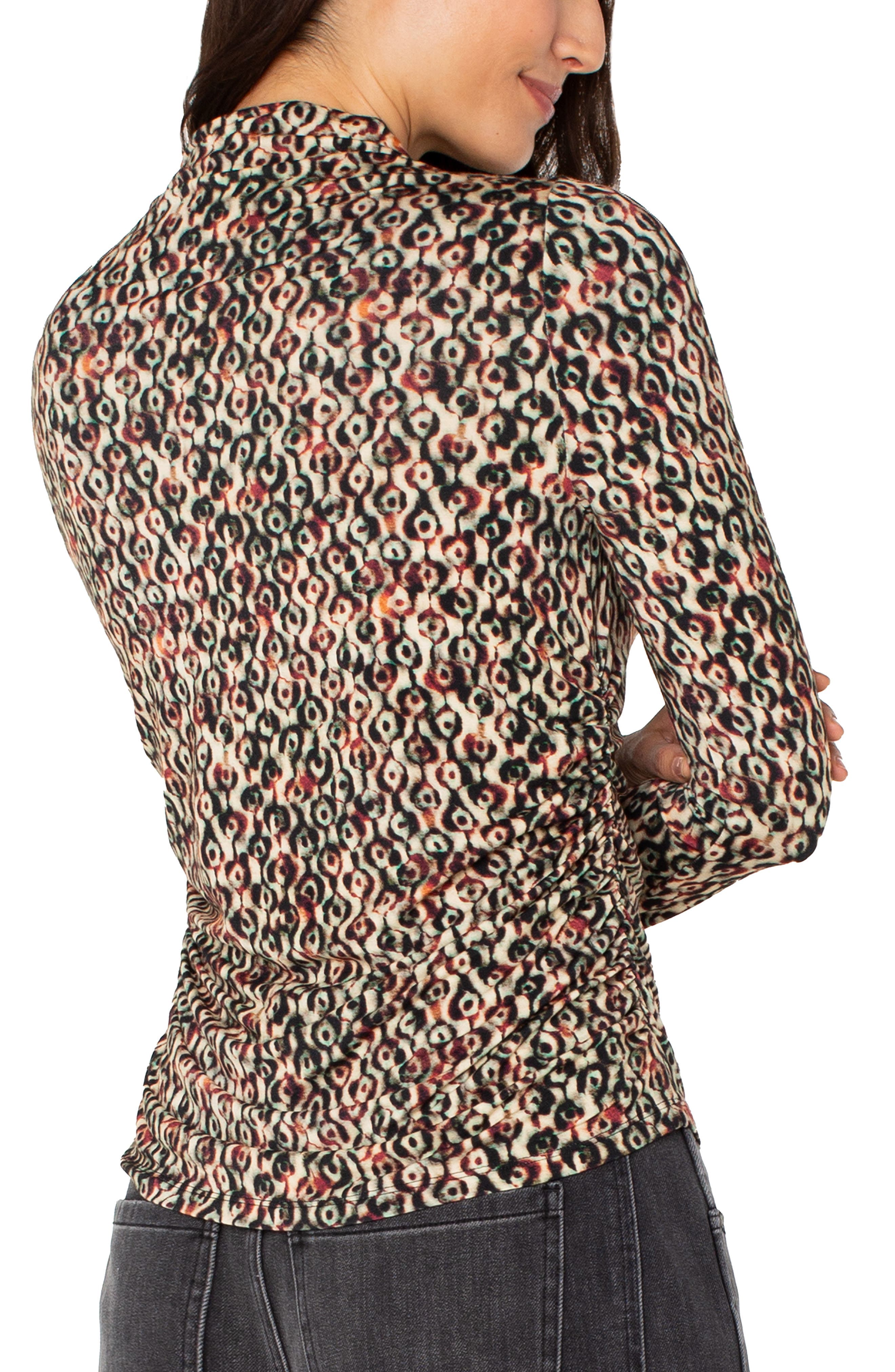 Ikat Print Mock Neck Top - image 2